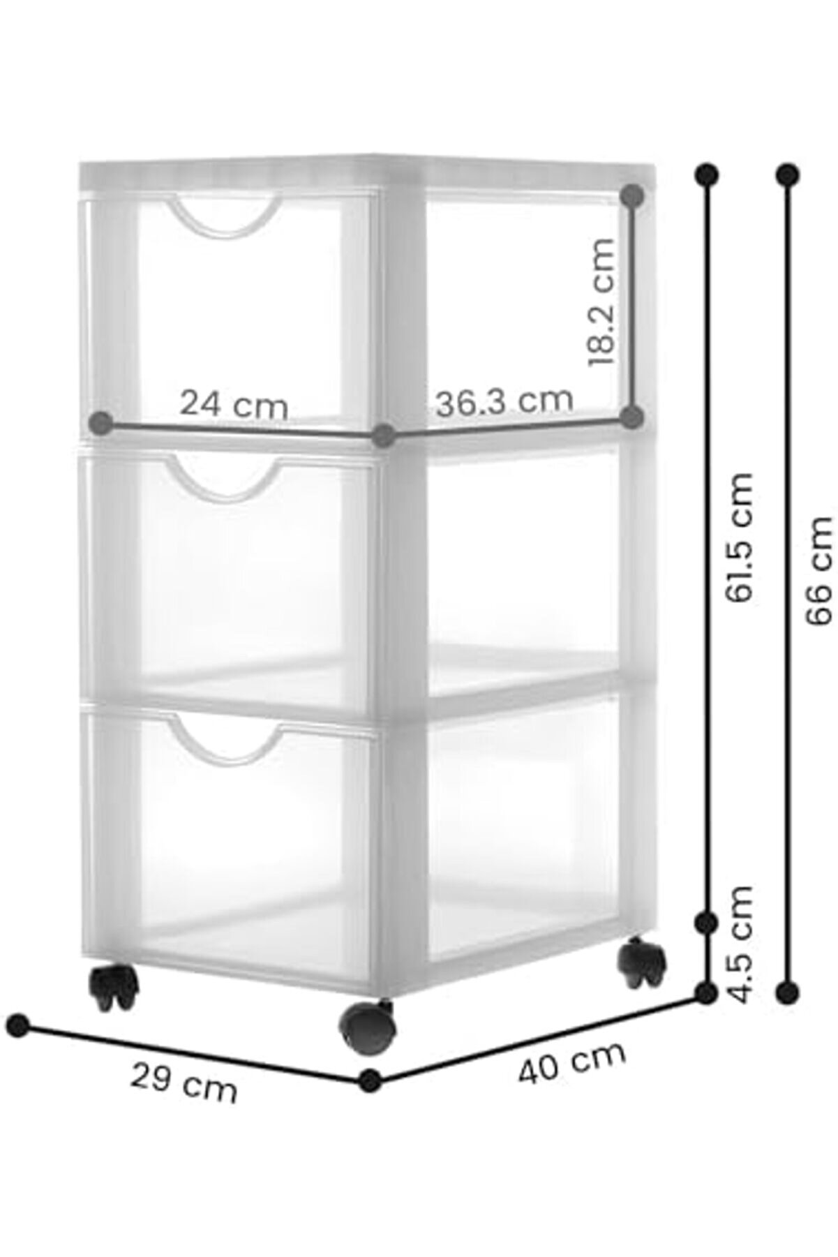 Prstore Ohyama, Plasti̇k Saklama Kulesi̇, 15 Li̇treli̇k Çalışma Masası Çekmecesi̇, Tekerlekli̇, Dddc-