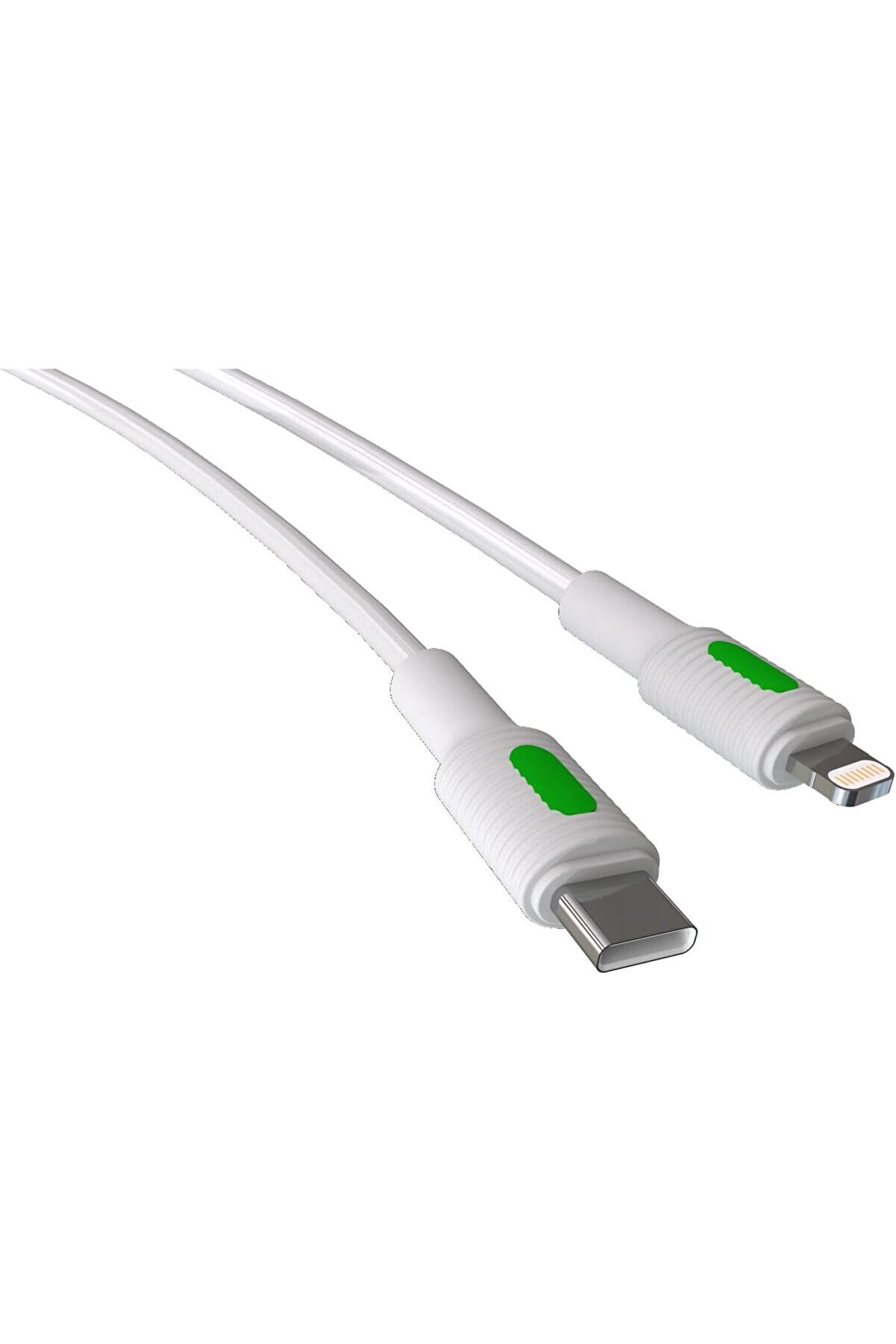 STOREMAX Uyumlu Type C- PD Hızlı Şarj Kablosu (Beyaz + Yeşil/Beyaz Uç) (150 CM) newdesing 842385