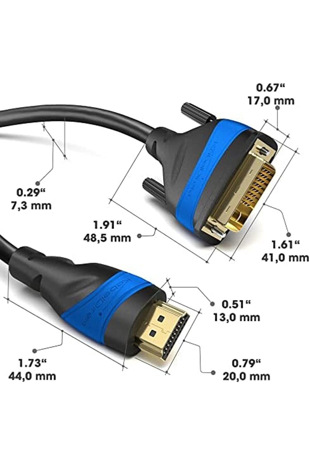 Prstore – Hdmı-Dvı Adaptör Kablosu – 3M (Çi̇ft Yön, Dvı-D 24+1/Yüksek Hızlı Hdmı Kablosu, 1