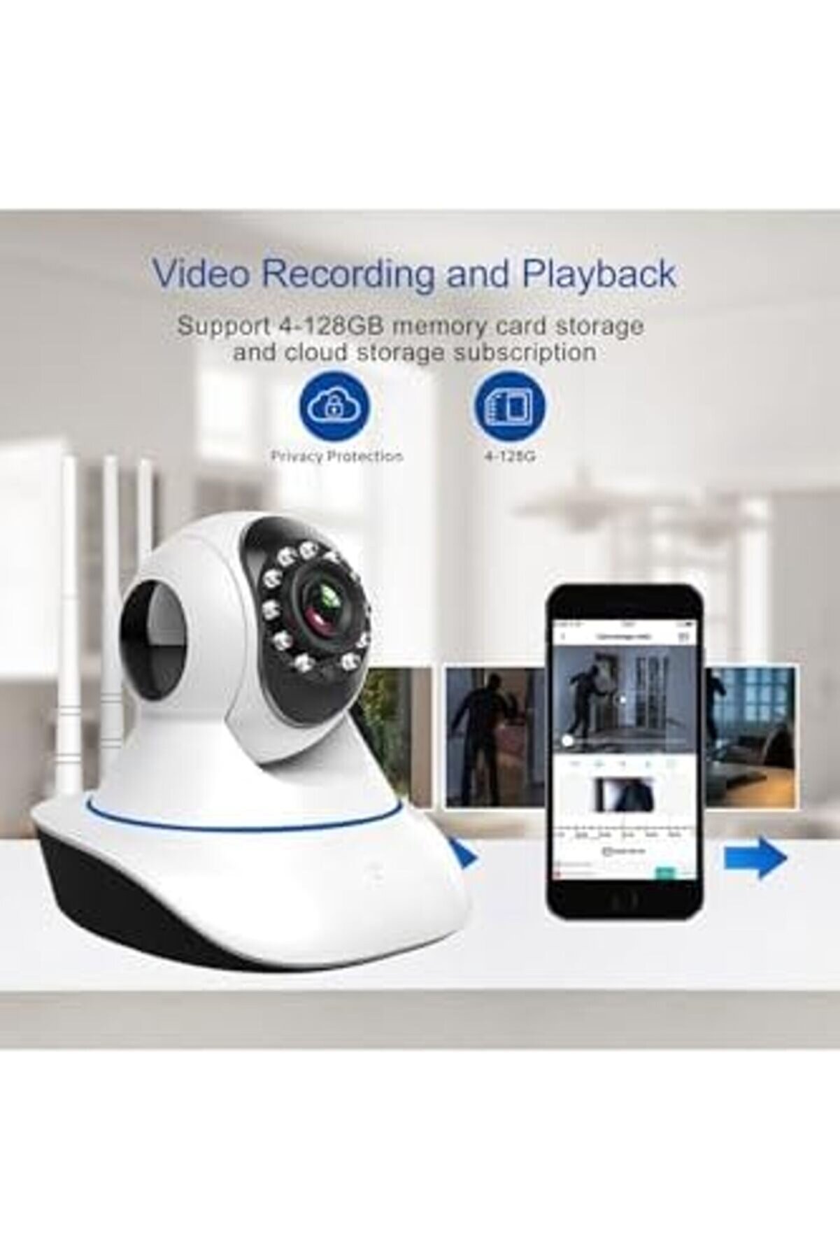 Snshop Wi̇reless Ip 1080P Ev G&uuml;venli̇k Kamerası Hd Gece G&ouml;r&uuml;ş Bebek Izleme Moni̇t&ouml;r&uuml; Bli̇c Blm-08