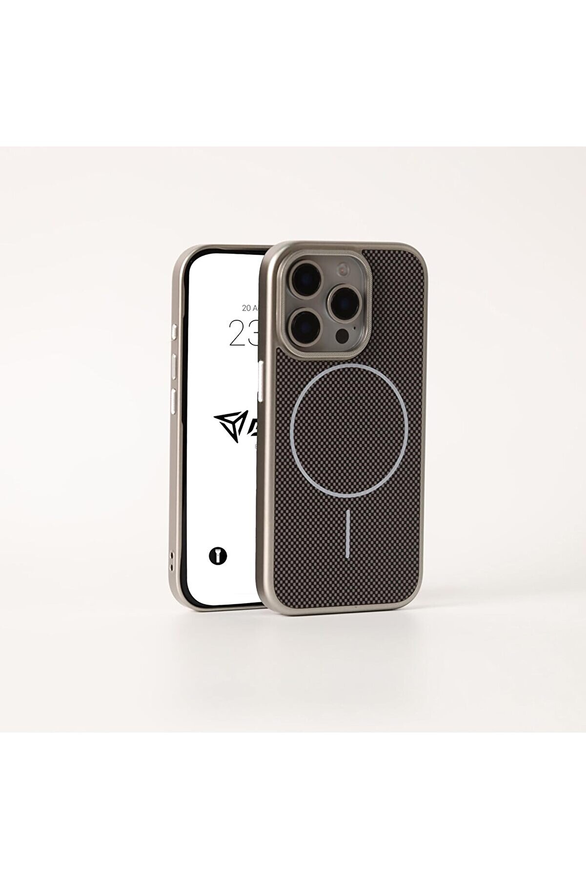 STOREMAX goldglow Karbon Fiber Görünümlü M-Safe Destekli Ultra Korumalı Slim Fit Kılıf (Gümüş, 13 Pro Max) bu