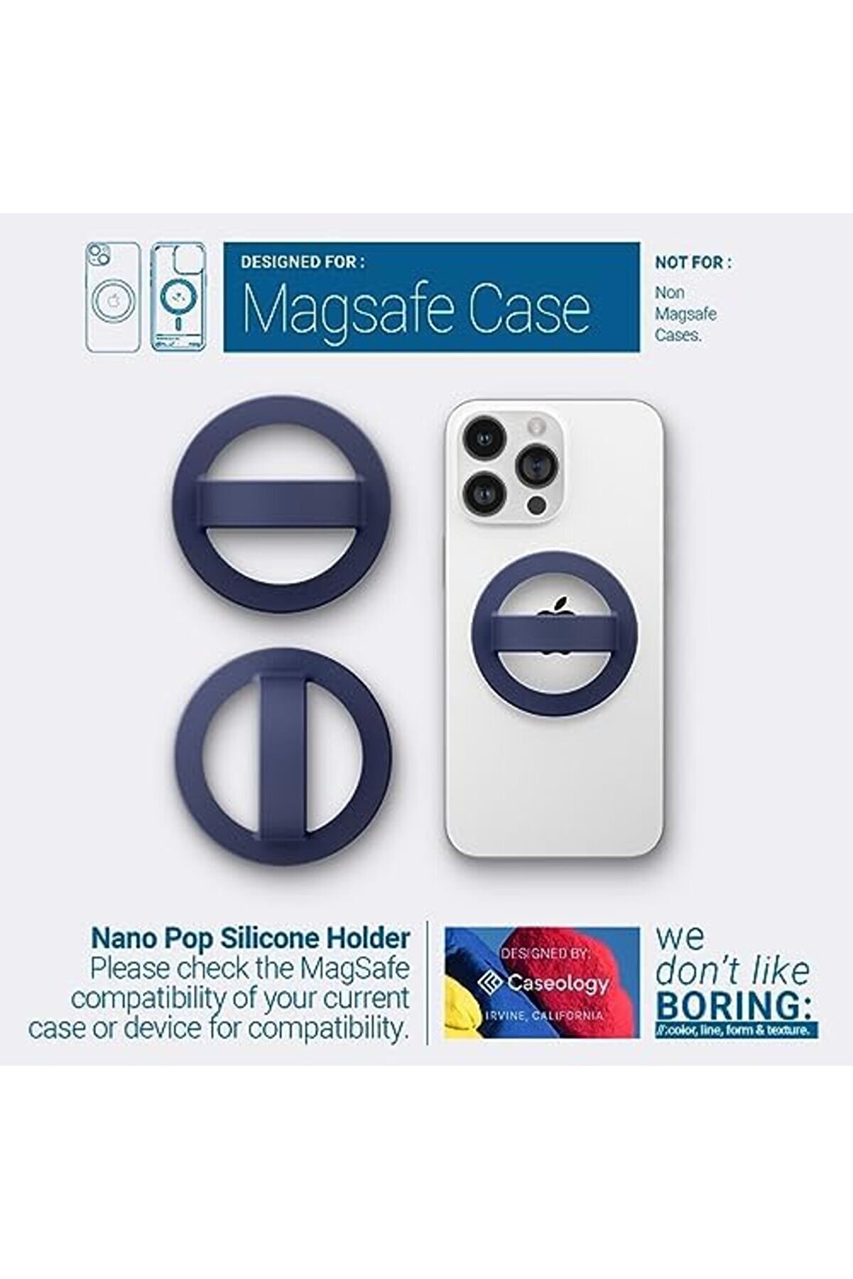 Lvnshop İçi̇n Özelli̇kli̇ Si̇li̇kon Telefon Tutucu Pop Navy - Afa07059 224120