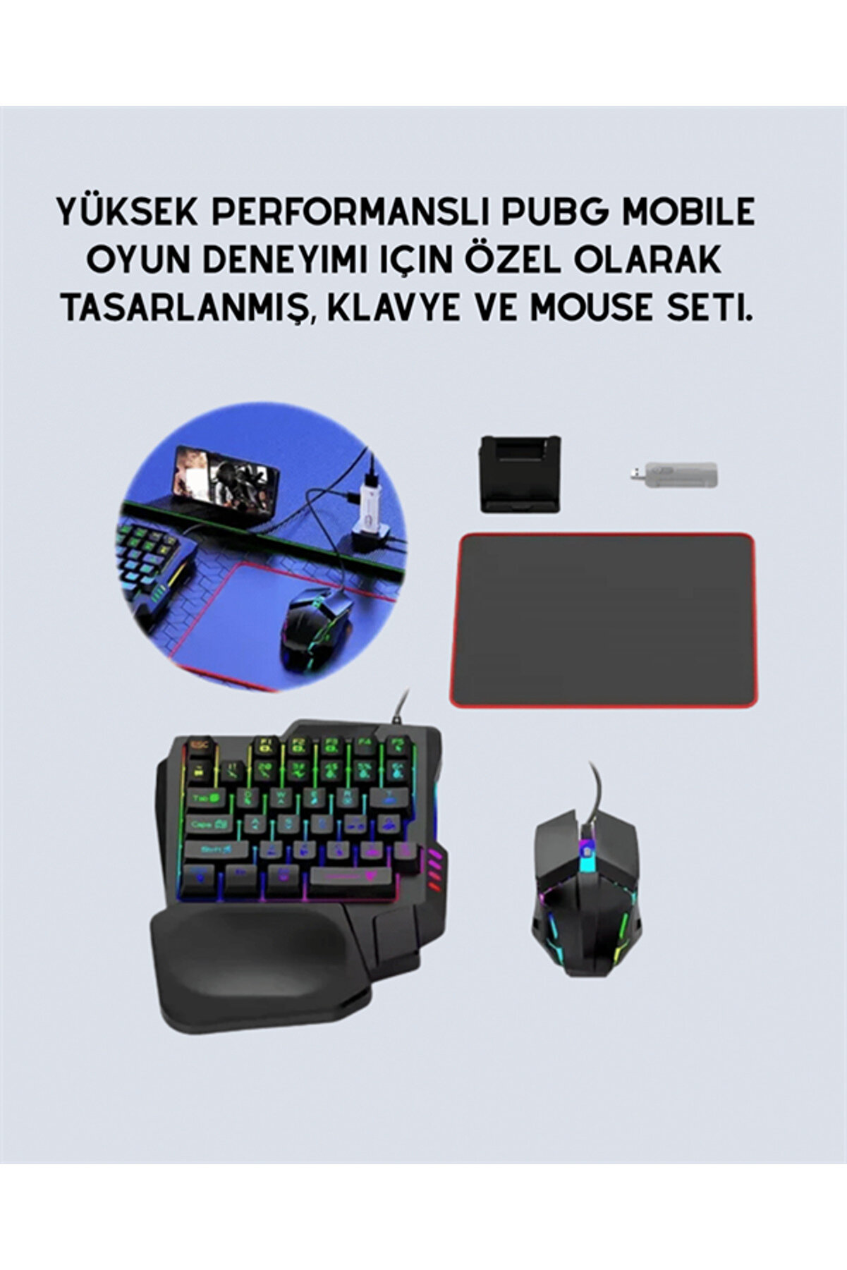ZERO LAND ZENGEZUR 5in1 BT5.3 Mobil Oyun Kiti Klavye Mouse Dönüştürücü Seti
