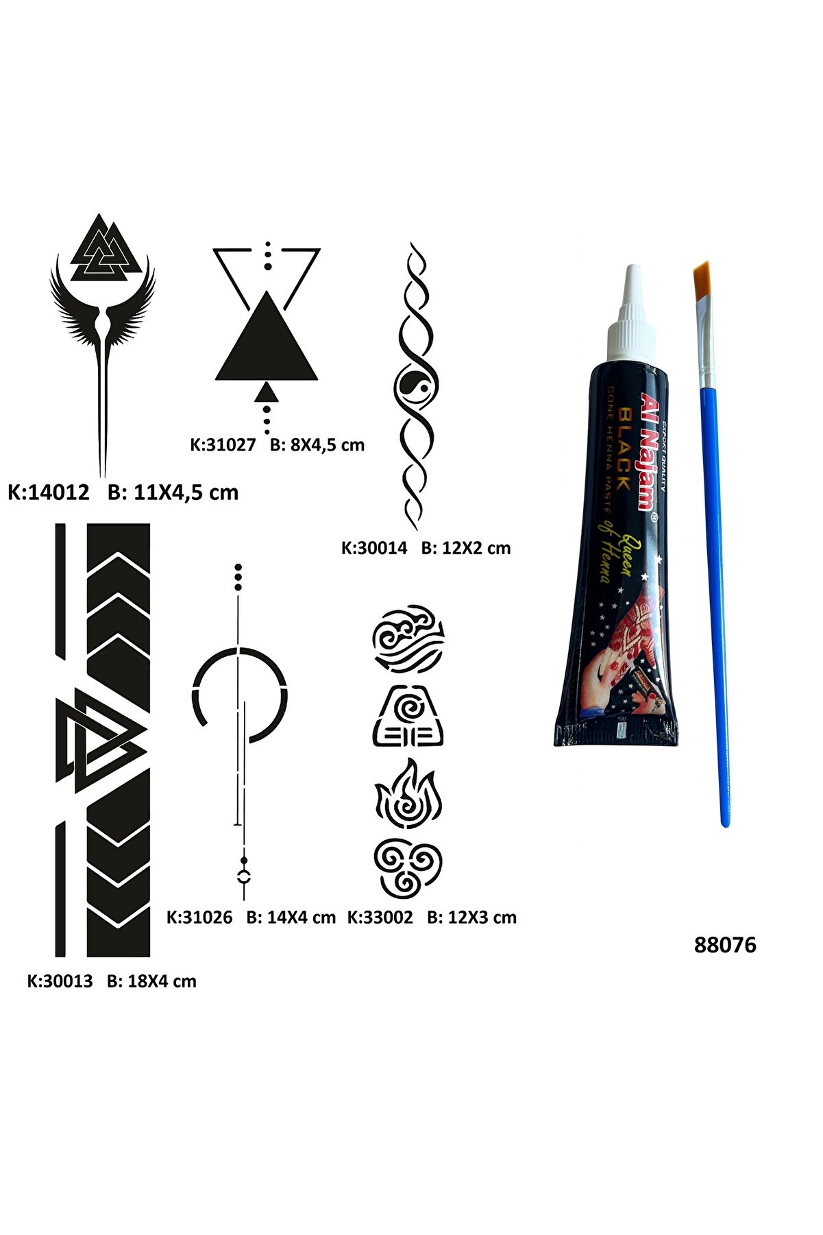 Ai̇rbrush Tattoo Şeri̇t Sırt Bacak Tüp Kına Ve Fırça Hedi̇yeli̇ Tattoo Geçi̇ci̇ Dövme Seti̇