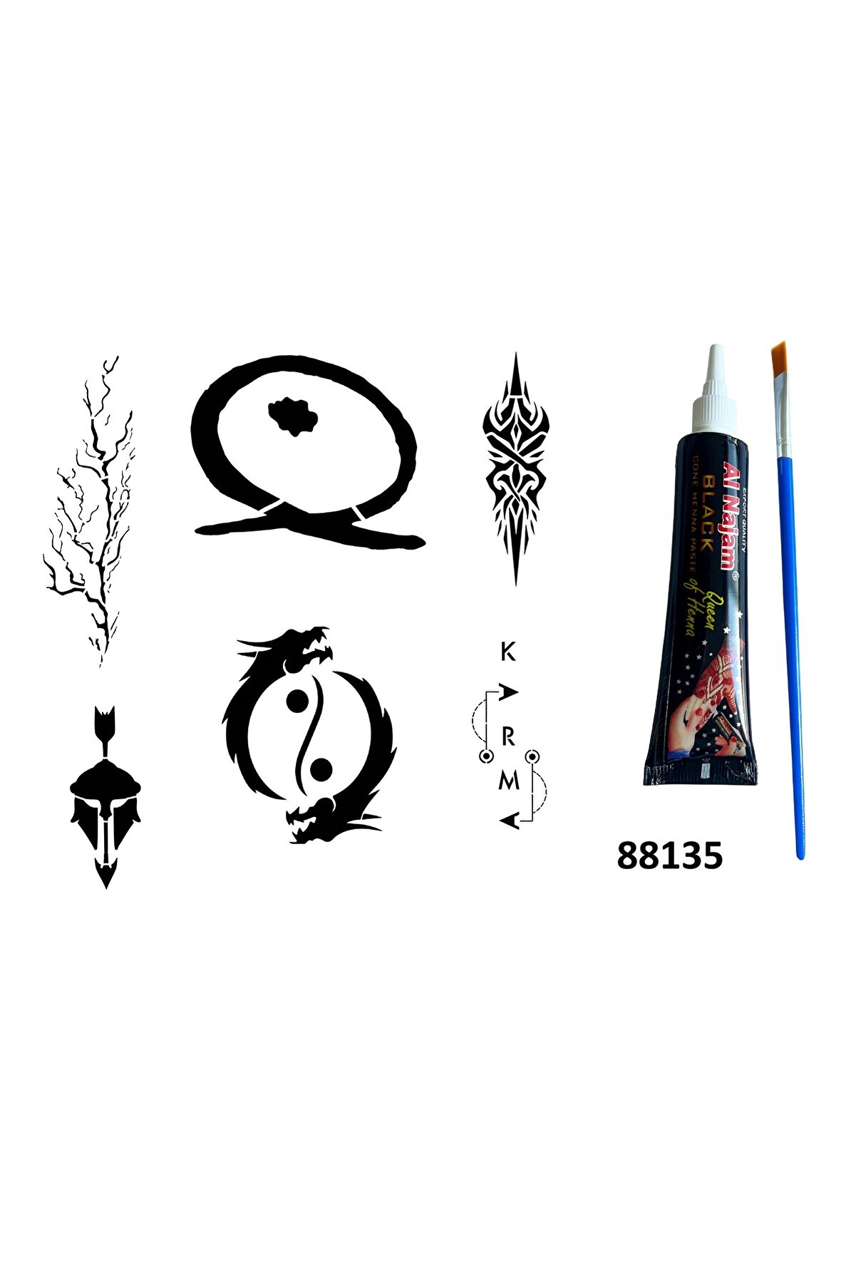 Ai̇rbrush Tattoo Karma Yi̇ng Yang Hi̇nt Kınasıyla Geçi̇ci̇ Dövme Yapma Seti̇