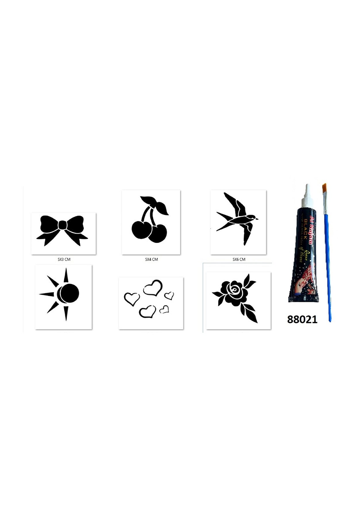 Ai̇rbrush Tattoo Kalp Çi̇çek Hi̇nt Kınasıyla Geçi̇ci̇ Dövme Yapma Seti̇