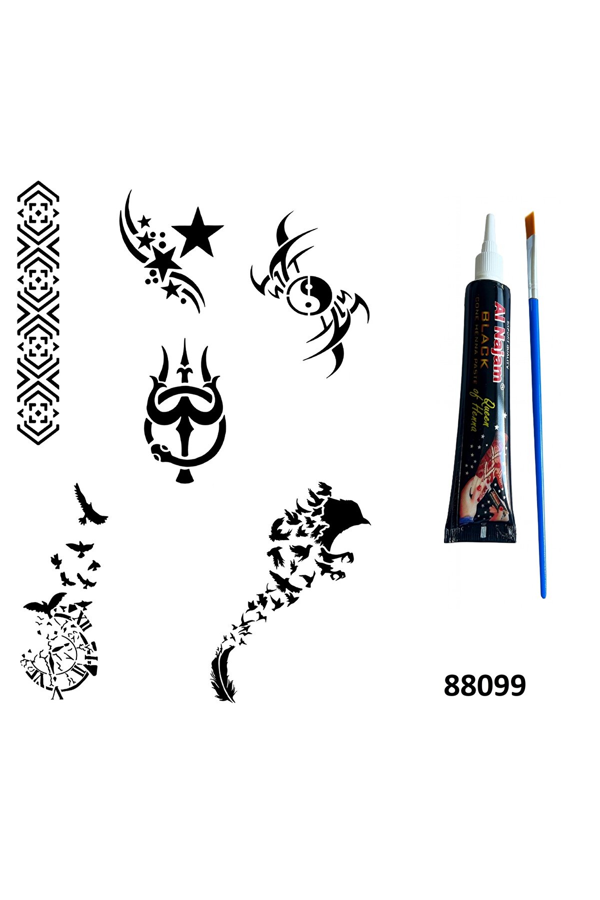 Ai̇rbrush Tattoo Kuş Ve Kol Hi̇nt Kınasıyla Geçi̇ci̇ Dövme Yapma Ki̇ti̇