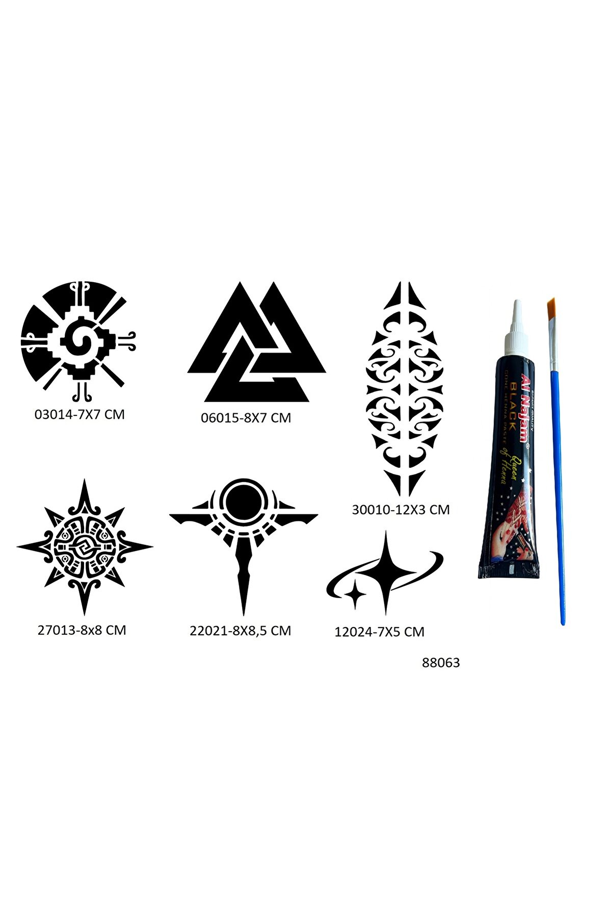 Ai̇rbrush Tattoo Aztek Ve Maori̇ 6 Adet Şablon Ve Hi̇nt Kınası Geçi̇ci̇ Dövme Seti̇