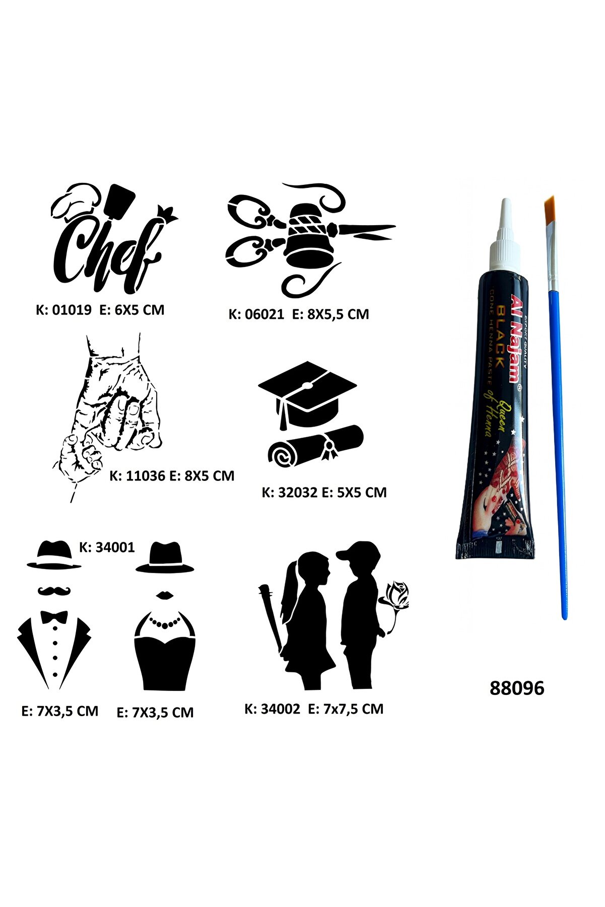 Ai̇rbrush Tattoo Sanatsal Modeller Hi̇nt Kınasıyla Geçi̇ci̇ Dövme Yapma Ki̇ti̇