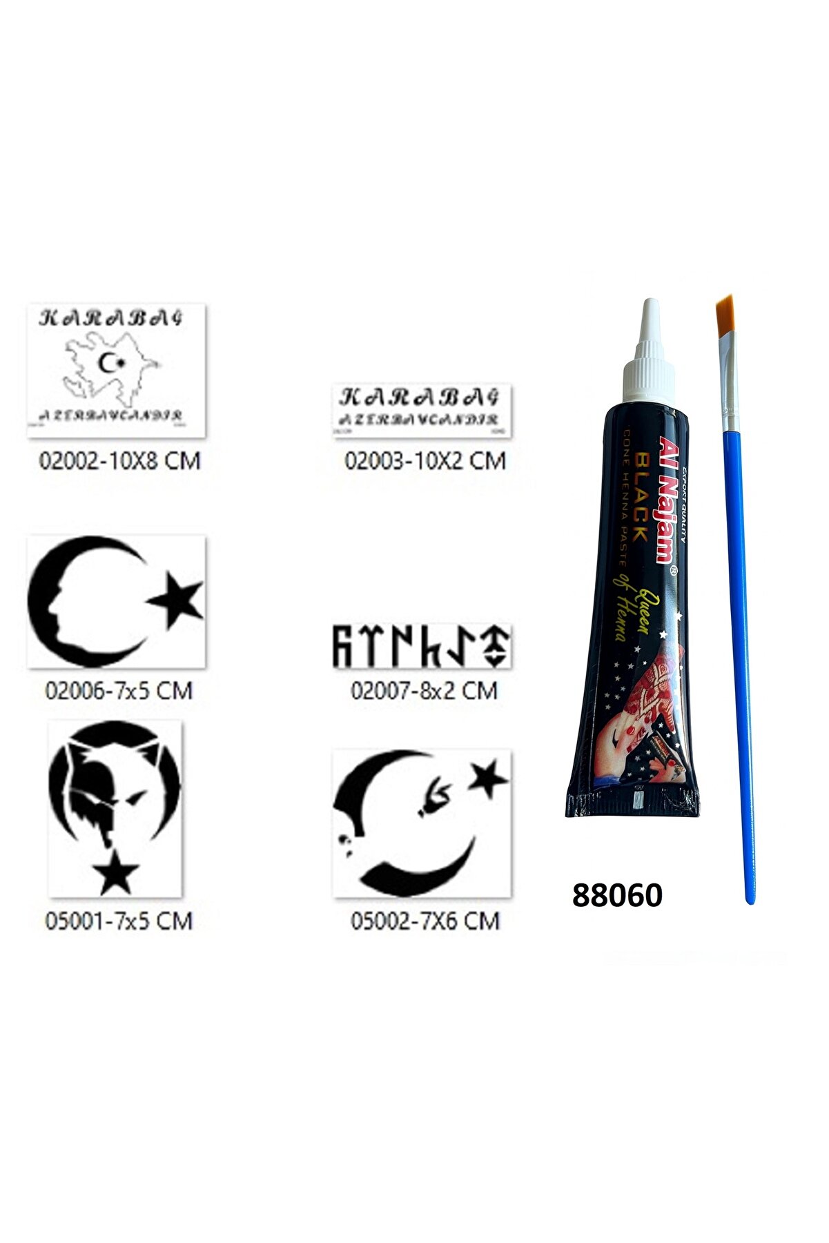 Ai̇rbrush Tattoo Azeri̇ Türk Tasarımları Hi̇nt Kınalı Geçi̇ci̇ Dövme Yapma Seti̇