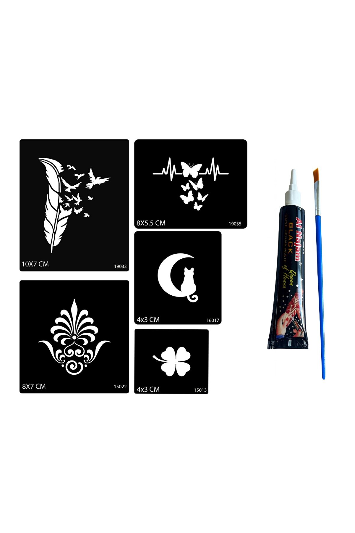 Ai̇rbrush Tattoo Tüy Ve Kelebek Hi̇nt Kınasıyla Geçi̇ci̇ Dövme Seti̇