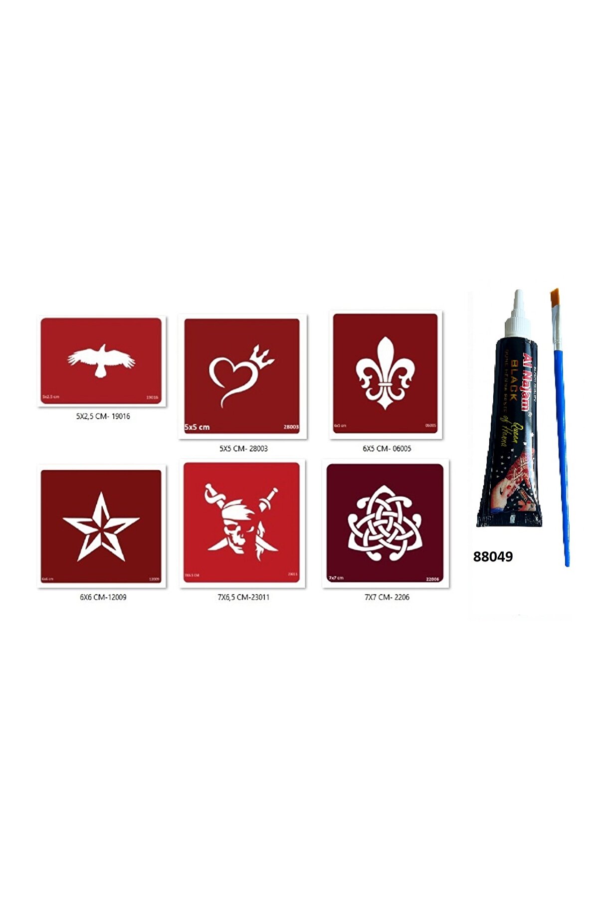 Ai̇rbrush Tattoo Taç Yıldız Hi̇nt Kınasıyla Geçi̇ci̇ Dövme Seti̇