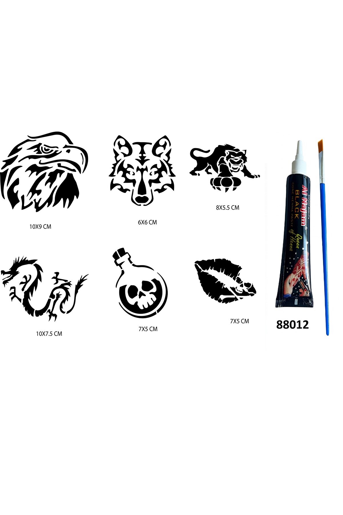 Ai̇rbrush Tattoo Vahşi̇ Doğa Hi̇nt Kınasıyla Geçi̇ci̇ Dövme Seti̇