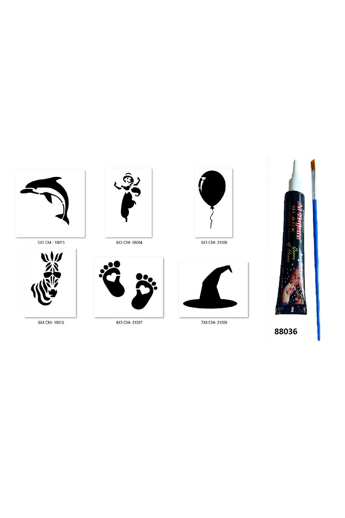 Ai̇rbrush Tattoo Cadı Zebra Hi̇nt Kınasıyla Geçi̇ci̇ Dövme Seti̇