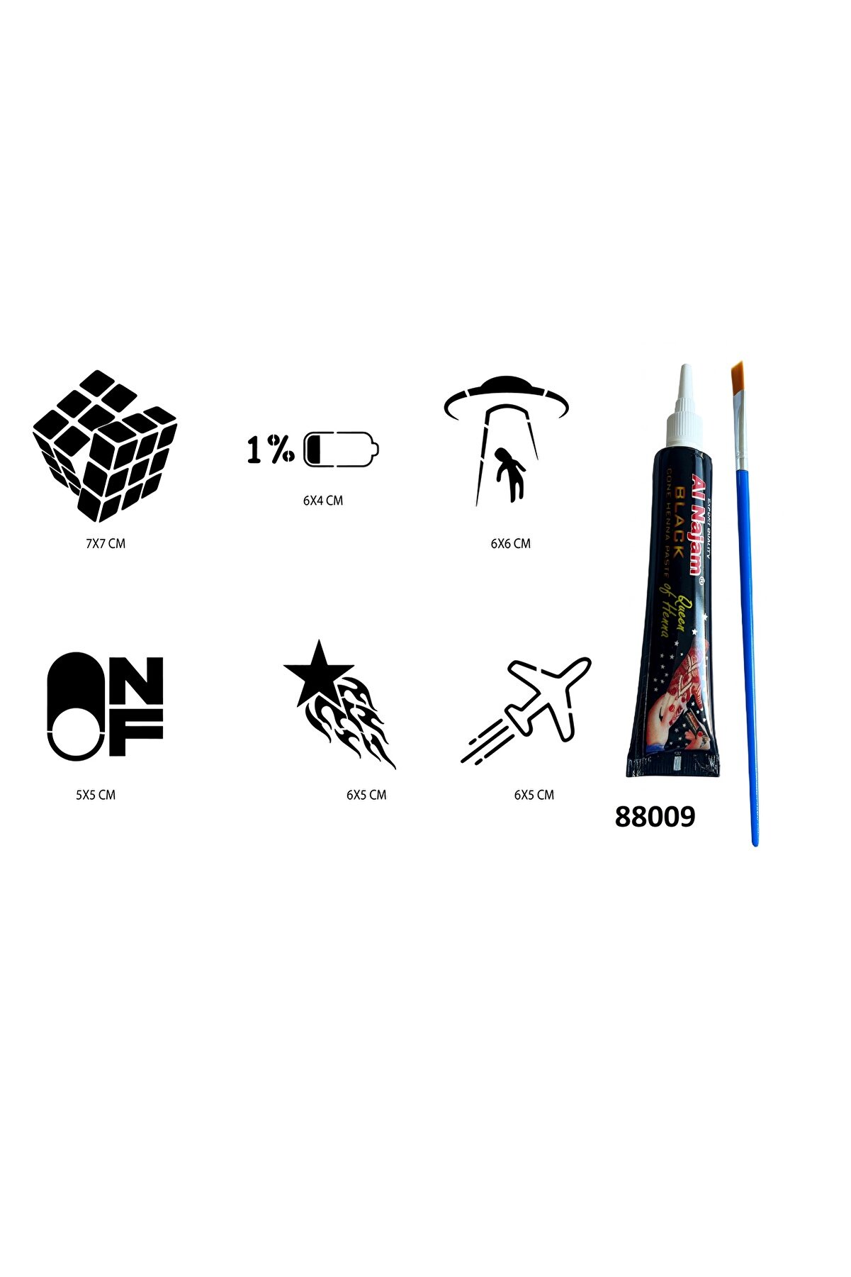 Ai̇rbrush Tattoo Akıl Ve Enerji̇ Hi̇nt Kınasıyla Geçi̇ci̇ Dövme Seti̇