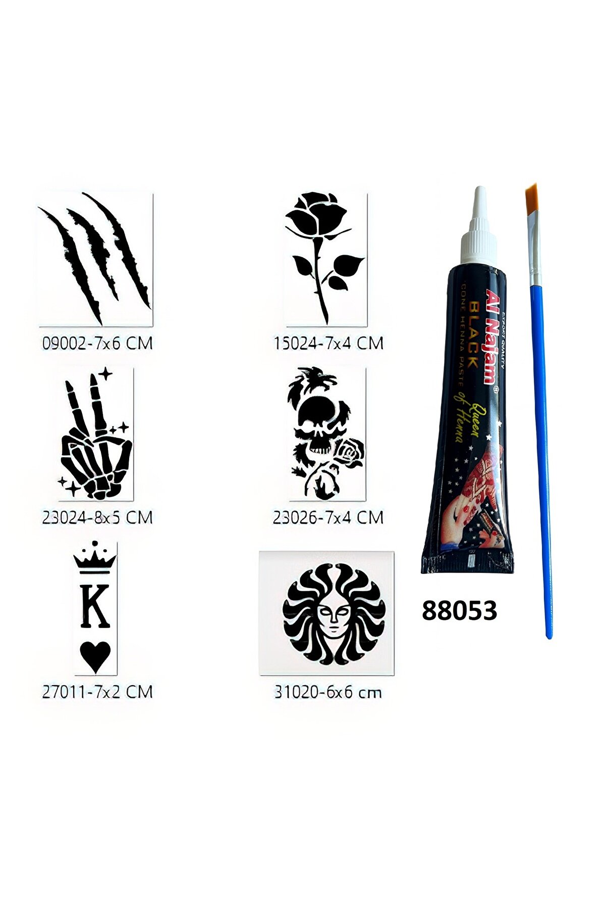 Ai̇rbrush Tattoo İskelet Zafer Hi̇nt Kınalı Geçi̇ci̇ Dövme Yapma Seti̇