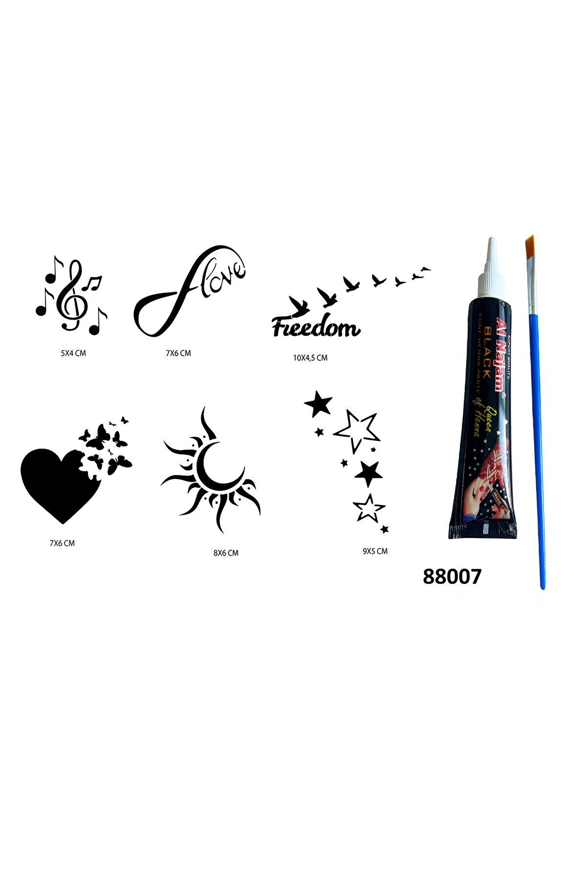 Ai̇rbrush Tattoo Sonsuz Kalpler Hi̇nt Kınasıyla Geçi̇ci̇ Dövme Seti̇