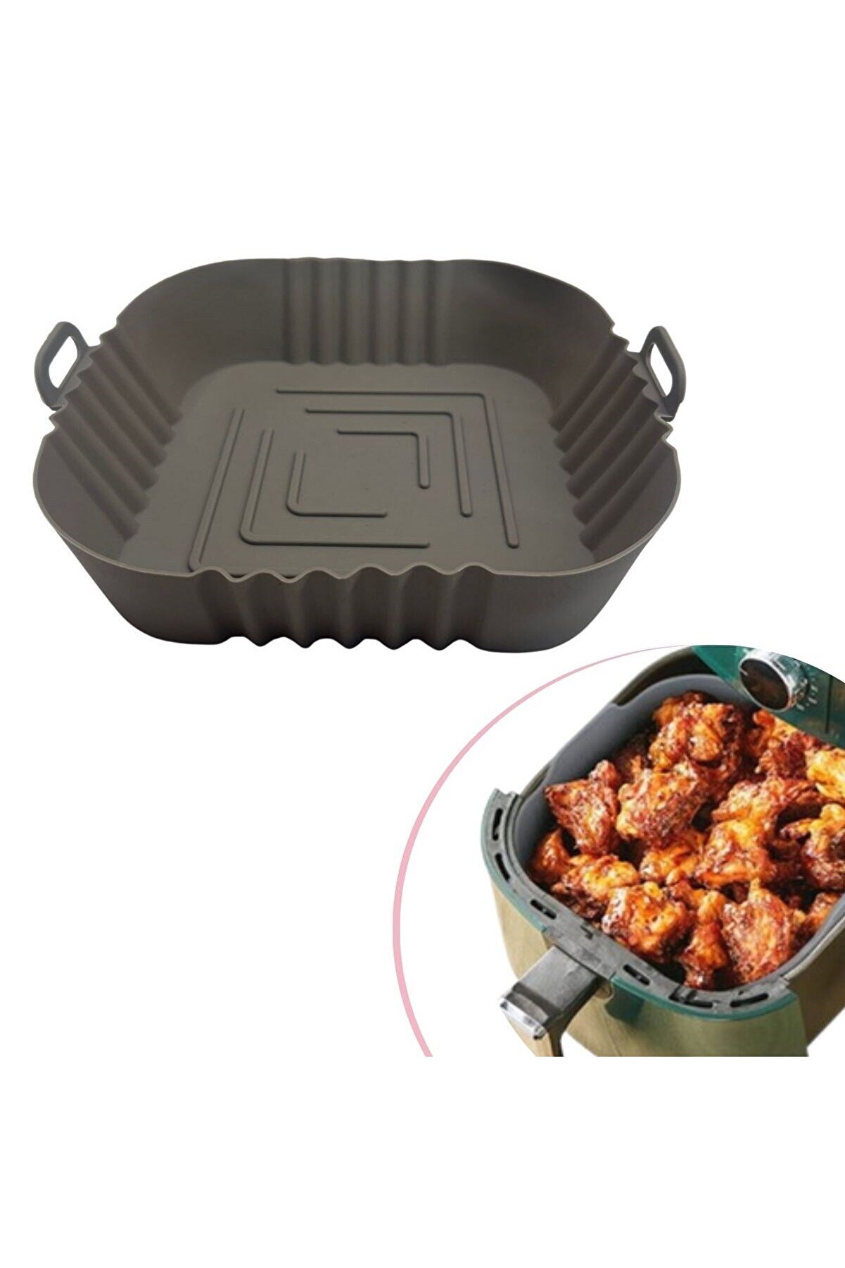 Go İthalat Renkli̇ Isıya Dayanıklı Yıkanılabi̇li̇r Si̇li̇kon Fırın Ve Ai̇rfryer Kare Model Pi̇şi̇rme Matı 20 Cm (5258)