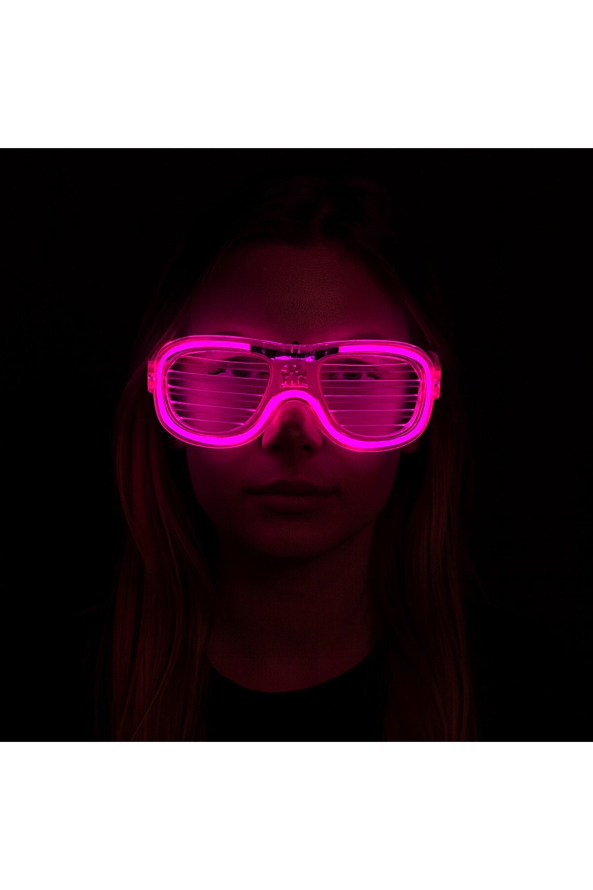 Go İthalat Pembe Led Işıklı Parti̇ G&ouml;zl&uuml;ğ&uuml; - Neon Glow Şeri̇t G&ouml;zl&uuml;k 3 Modlu (5258)