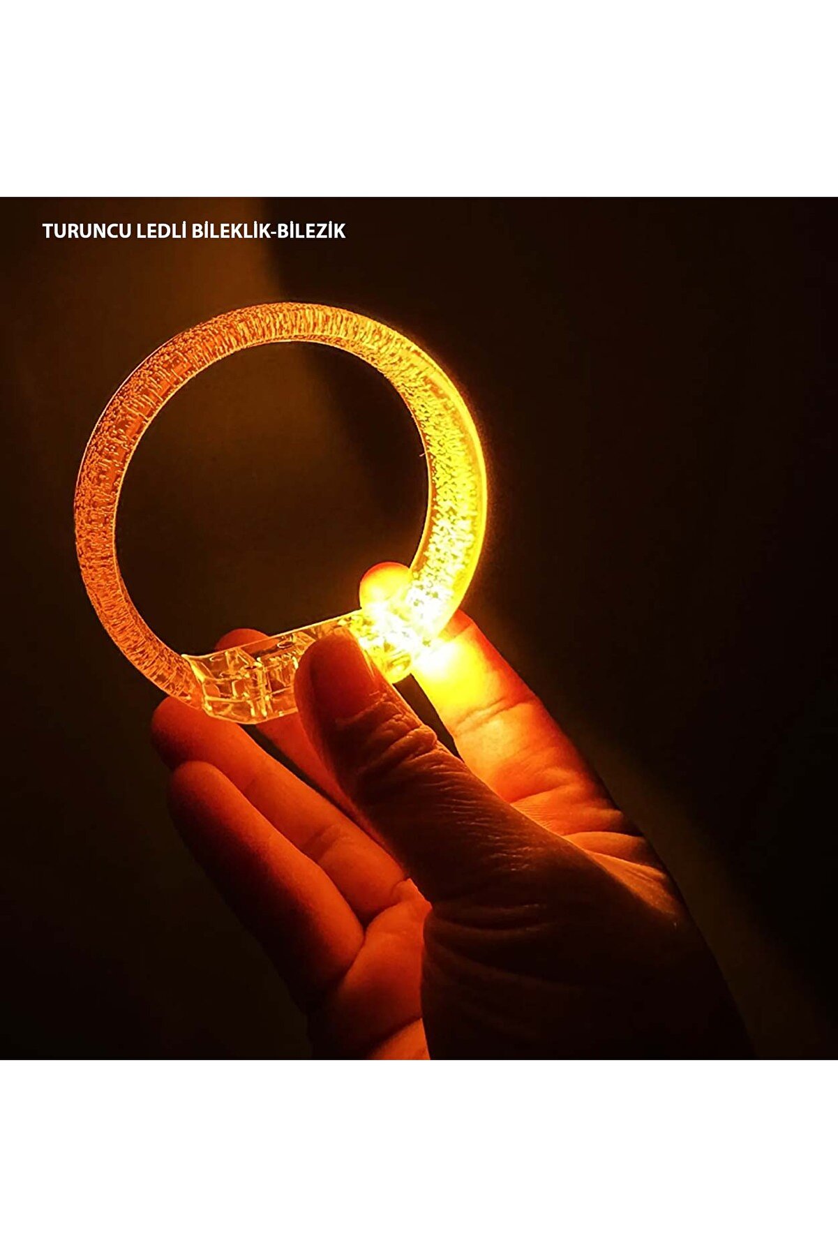 Go İthalat Turuncu Led Işıklı Baskı Yapılabi̇len Pi̇lli̇ Bi̇lekli̇k Bi̇lezi̇k 1,5 Cm Geni̇şli̇k (5258)