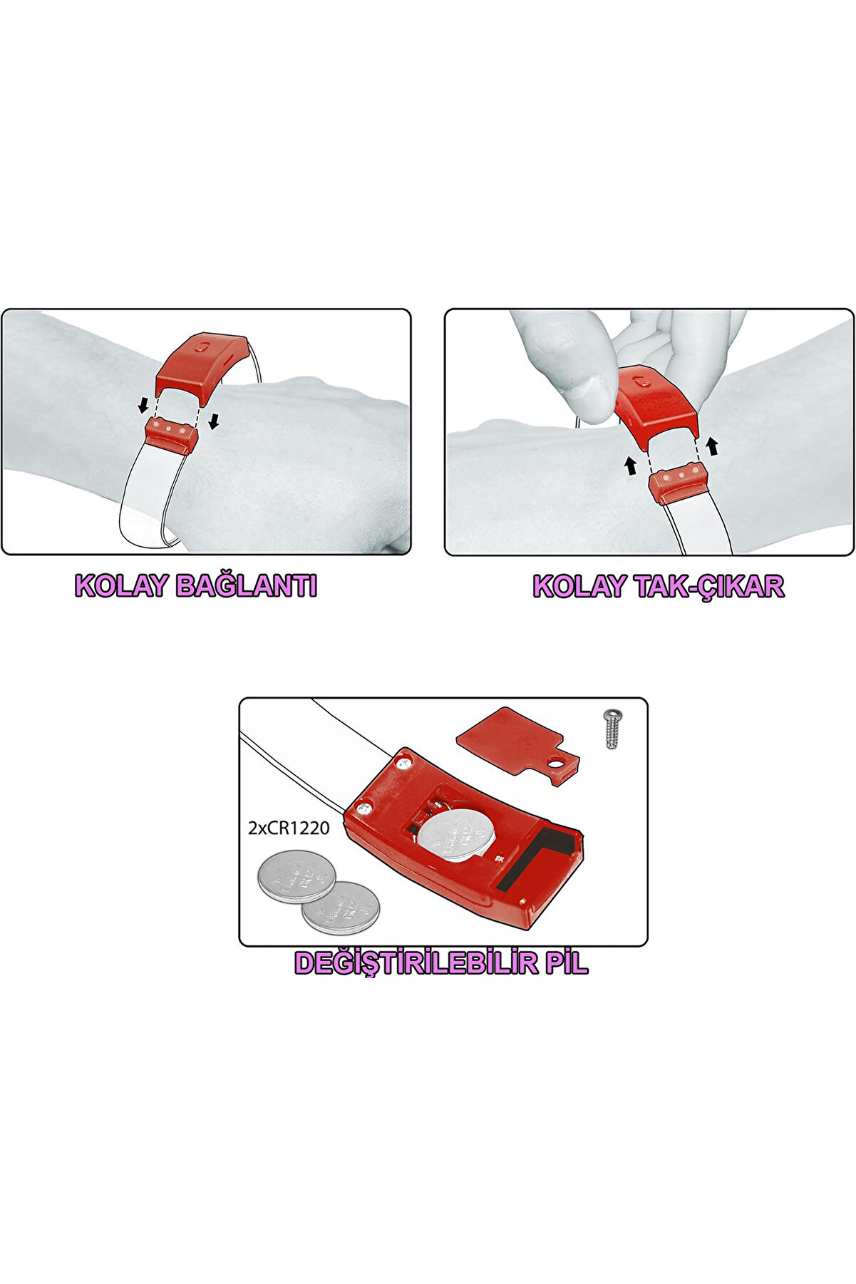 Go İthalat Festi̇val & Parti̇ Led Bi̇lekli̇k Baskı Yapılabi̇li̇r 3 Farklı Mod Işıklı 1 Adet (5258)