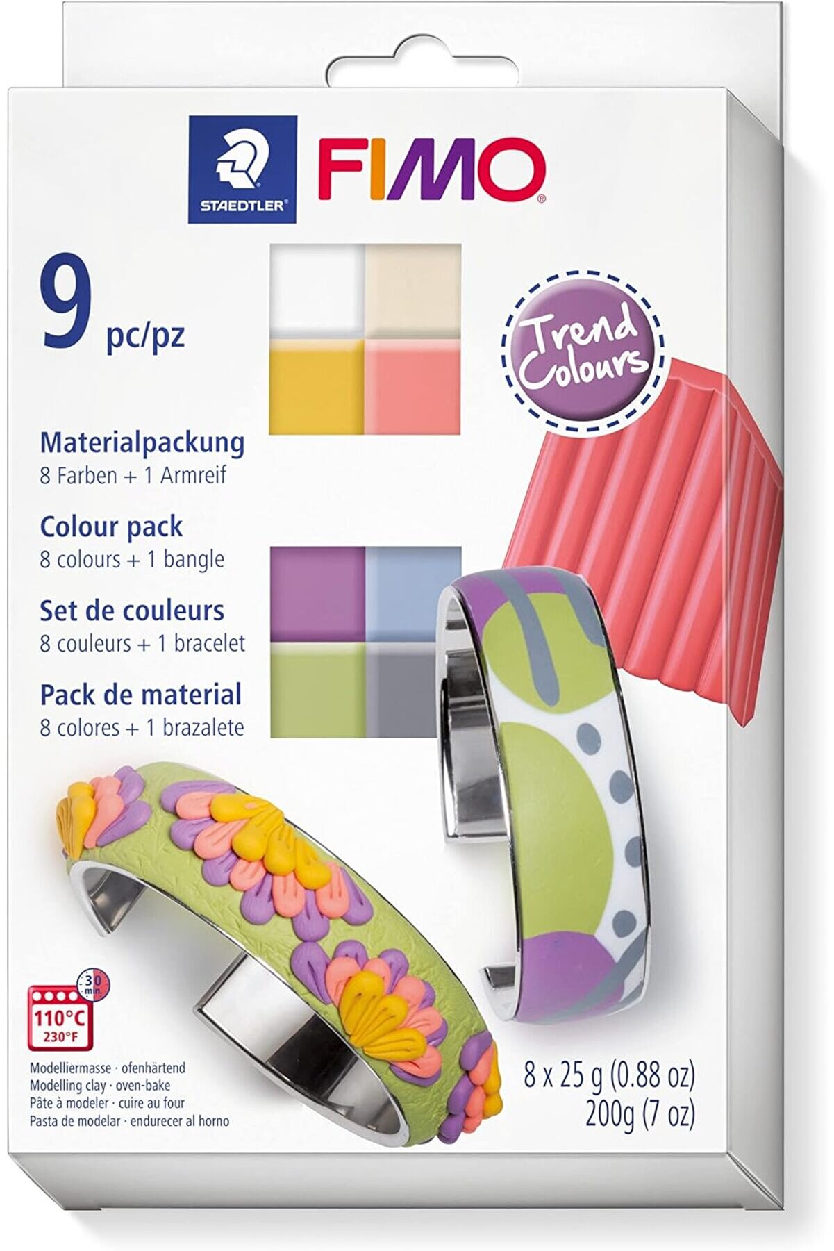 STOREMAX 8023 C8-1P MP Soft Modelleme Kili Pastel Renkler (25 gr X 8 Blok ve Bilezik)