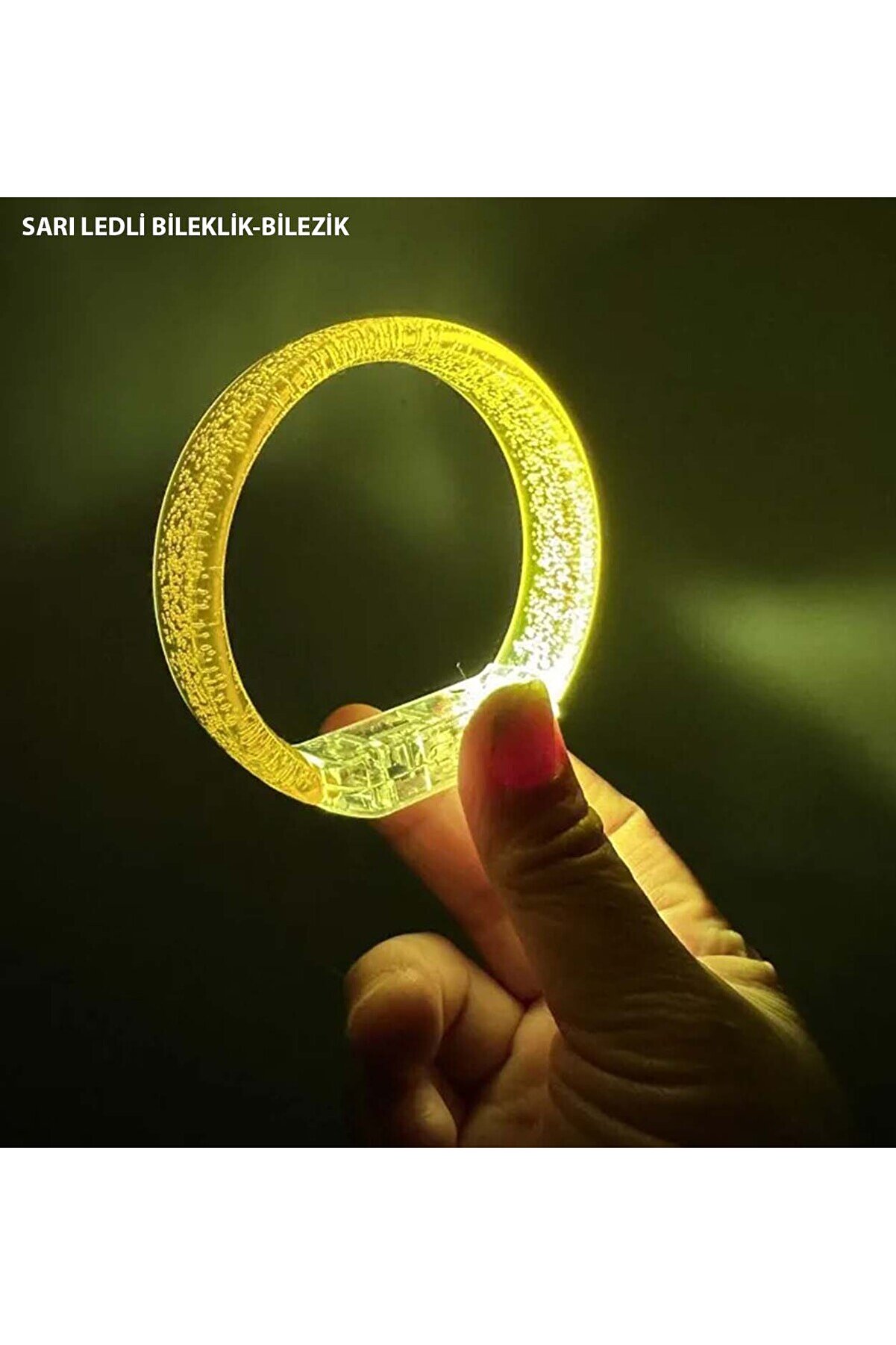 Go İthalat Sarı Led Işıklı Baskı Yapılabi̇len Pi̇lli̇ Bi̇lekli̇k Bi̇lezi̇k 1,5 Cm Geni̇şli̇k (5258)