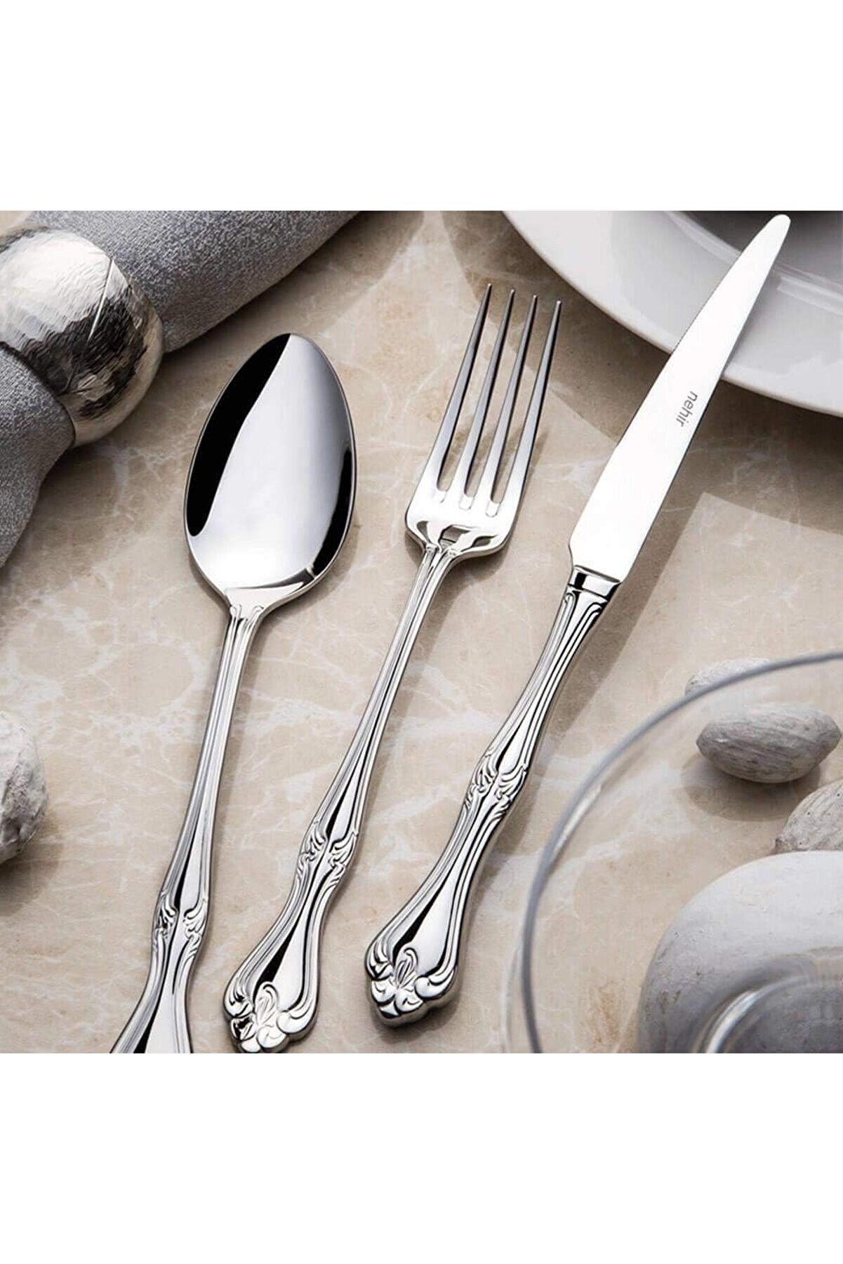 STOREMAX lvnshop Lalezar Sade 12 Kişilik 84 Parça Çatal Kaşık Bıçak Takımı 224120