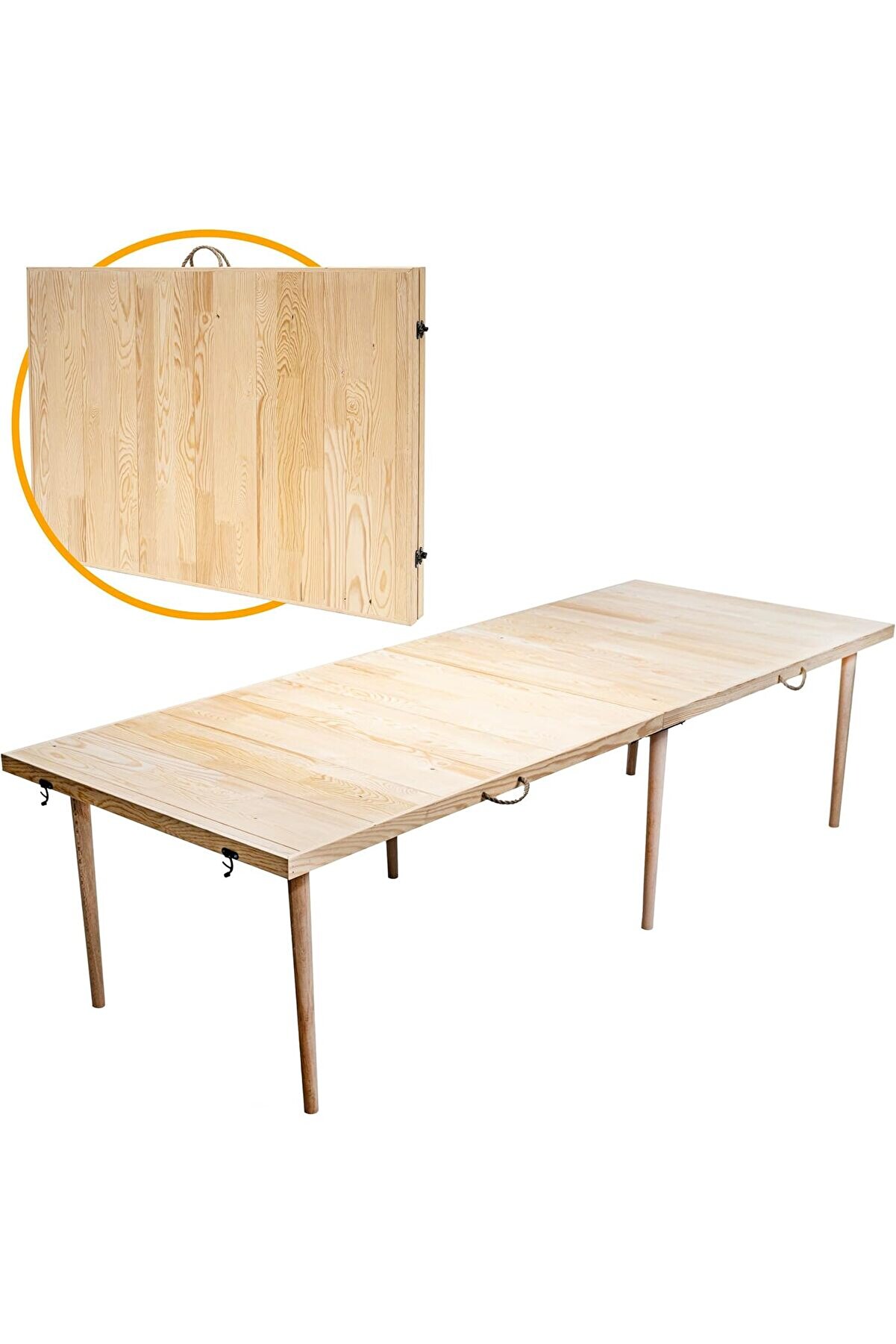 STOREMAX lvnshop Katlanır Kamp, Piknik ve Bahçe Masası 75x200 cm - Ham Renk 224120