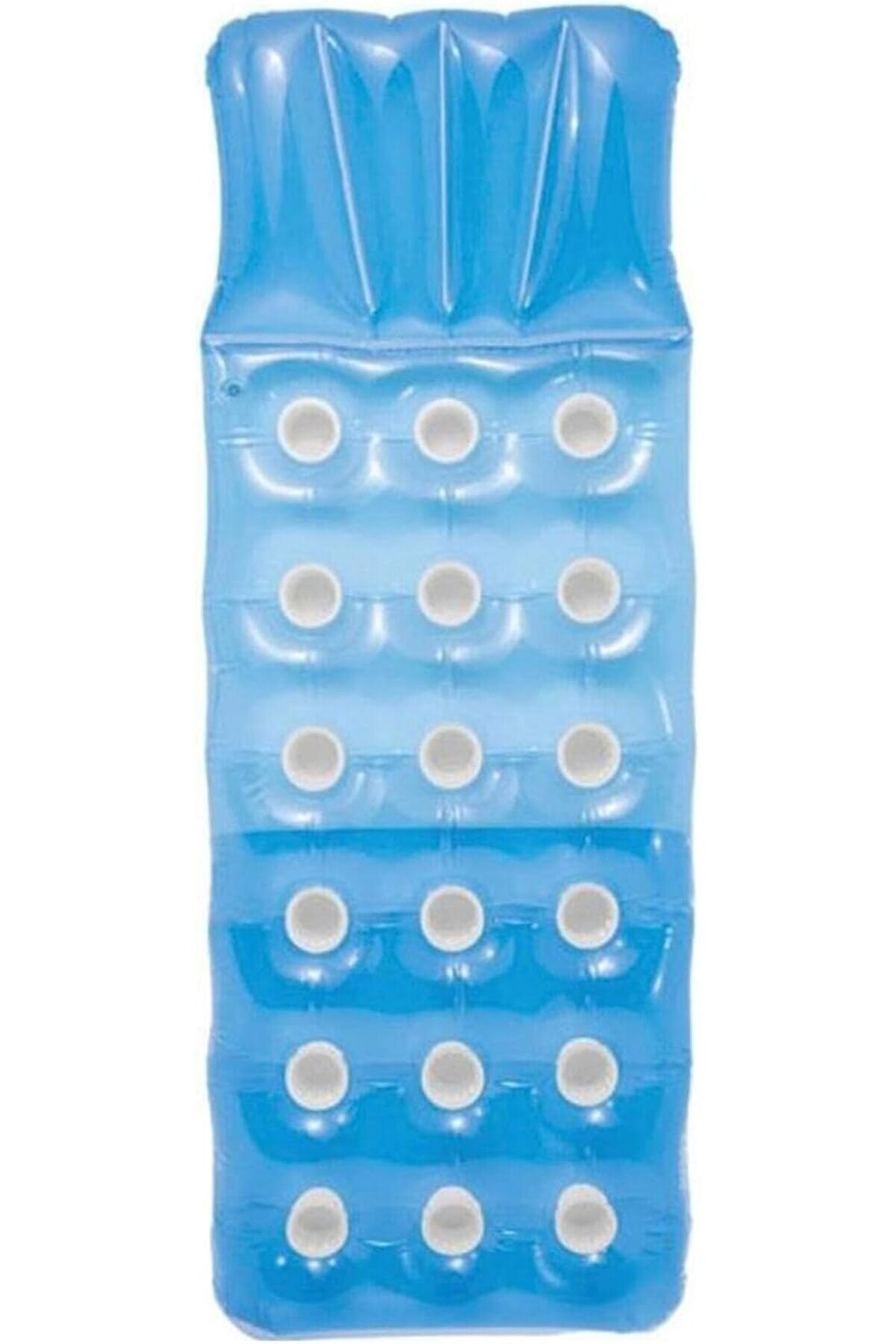 STOREMAX snShop 59892 Düz Renkli Bardaklı Yatak 188 cm, su sporları, plaj malzemesi, şişme ürün, yüzm