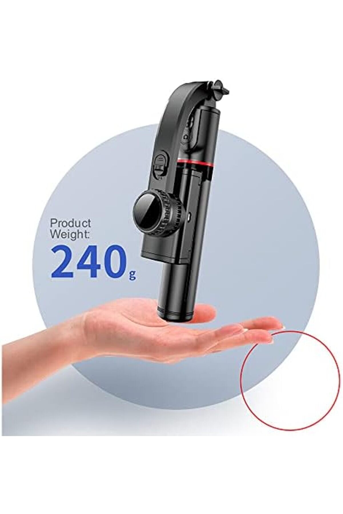 Gi̇mble Dengeleyi̇ci̇ Otomati̇k Denge Sabi̇tleyi̇ci̇ Çubuk Teleskopi̇k Selfi̇e Sopa Vi̇deo İsti̇krarlı