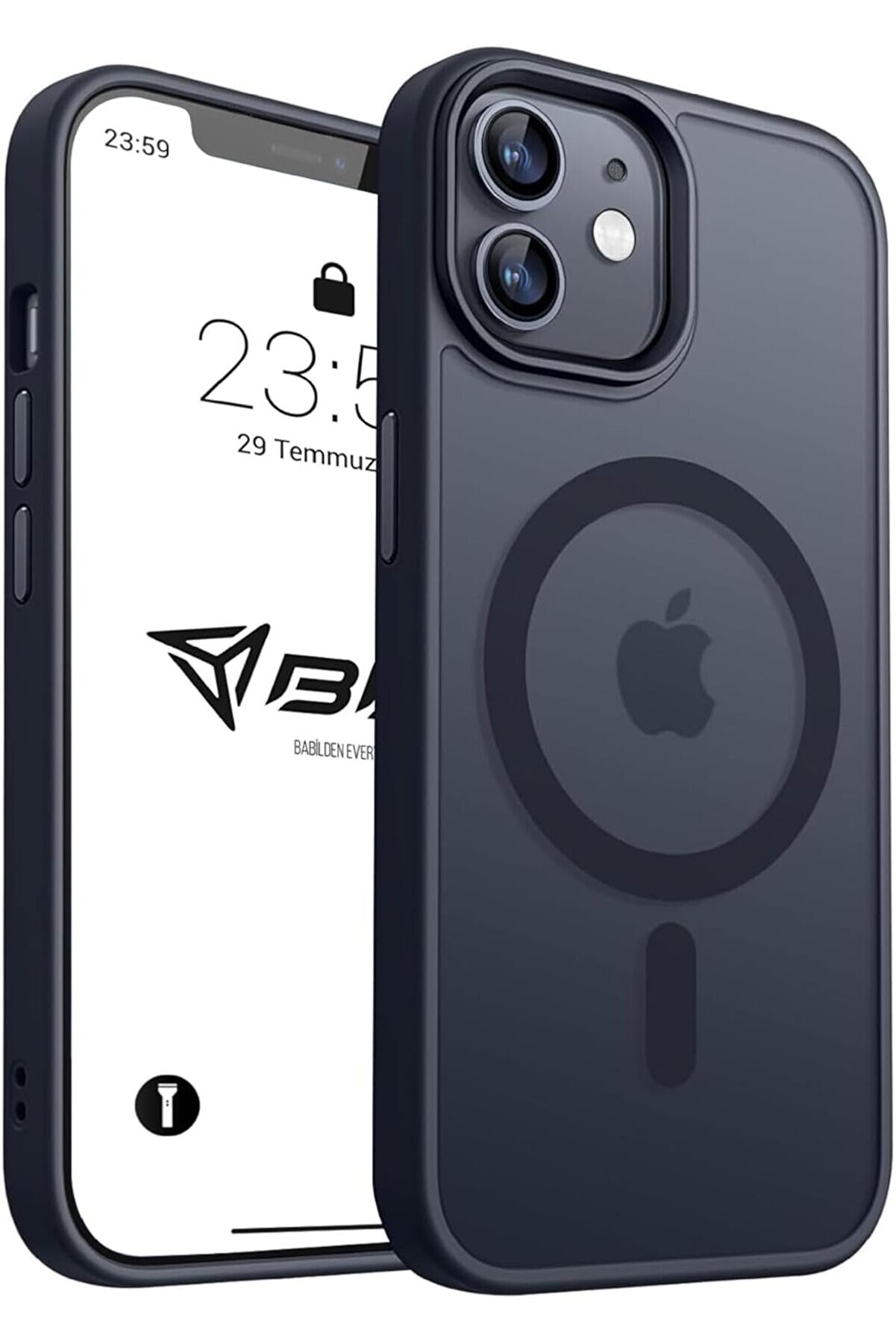 STOREMAX Kılıf Kamera Korumalı Şarj &Ouml;zellikli Mat Şeffaf Renkli Kılıf ( 11 Siyah) Uyumlu flashlight 85