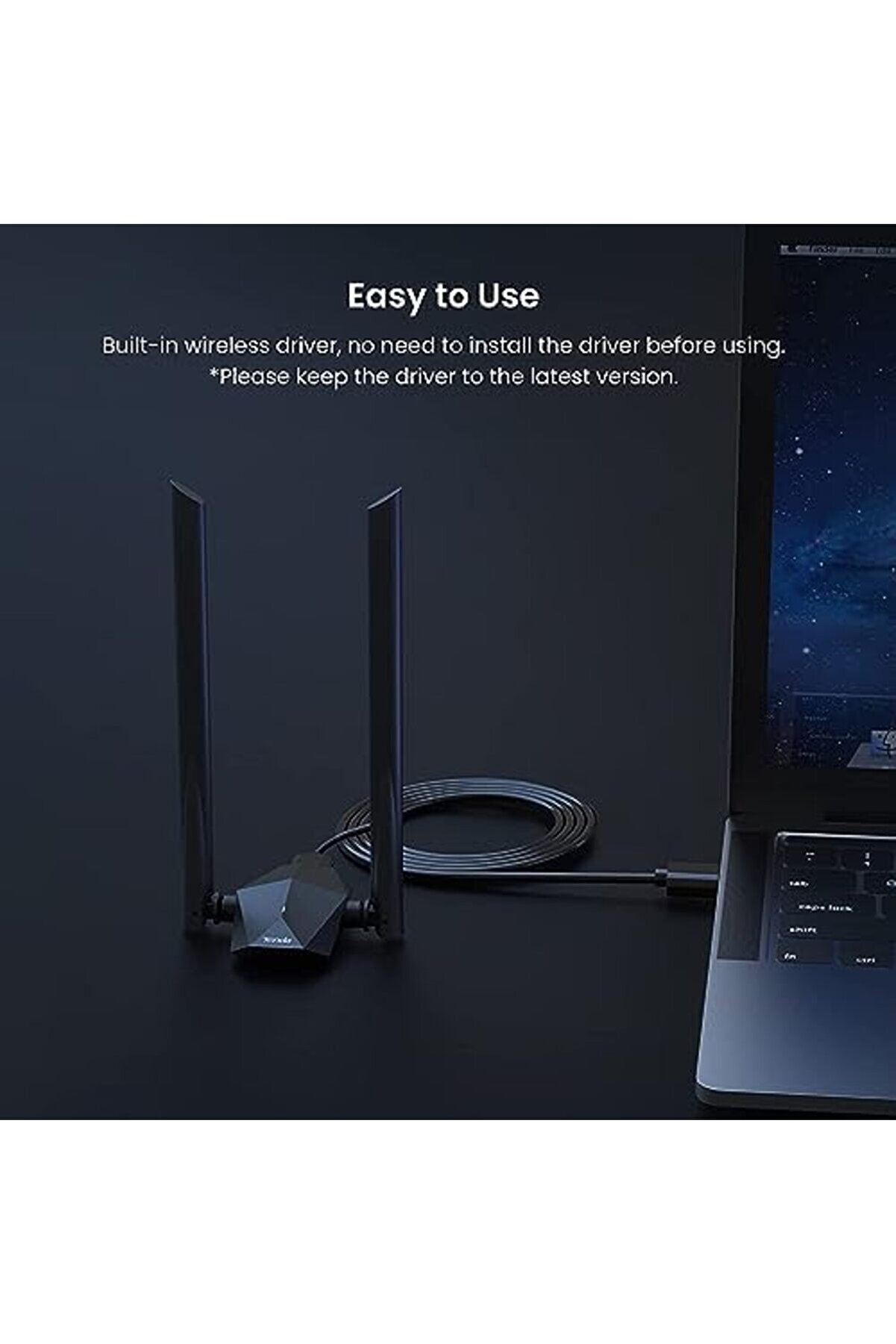 U18A Wi̇-Fi̇ 6 Adaptör Usb 3.0, Ax1800 Çi̇ft Bantlı Wi̇reless Adaptör, 1201Mbps 5Ghz, 574Mb