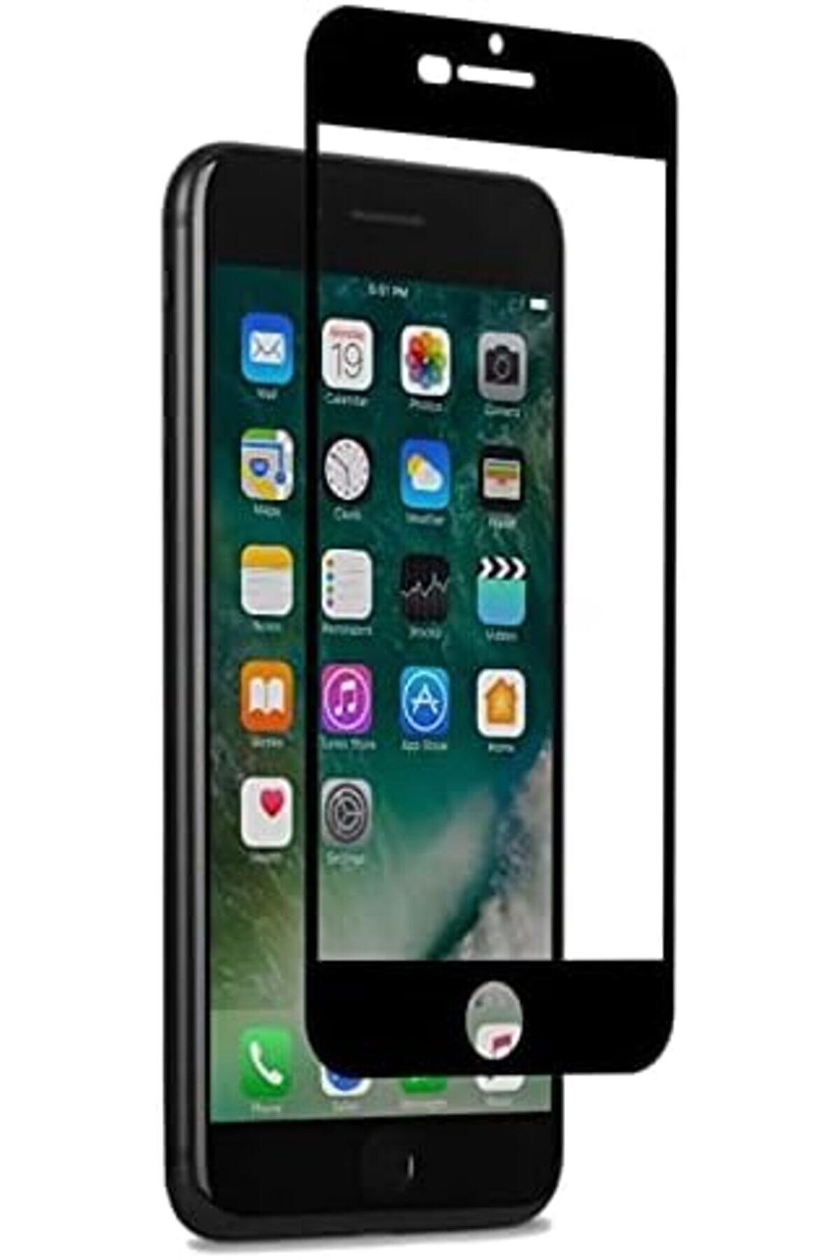 STOREMAX 7 / 8 uyumlu  için Ekranı Tam kaplayan Cam Ekran Kırılmaz Cam Full Cover Tam koruma SİYAH