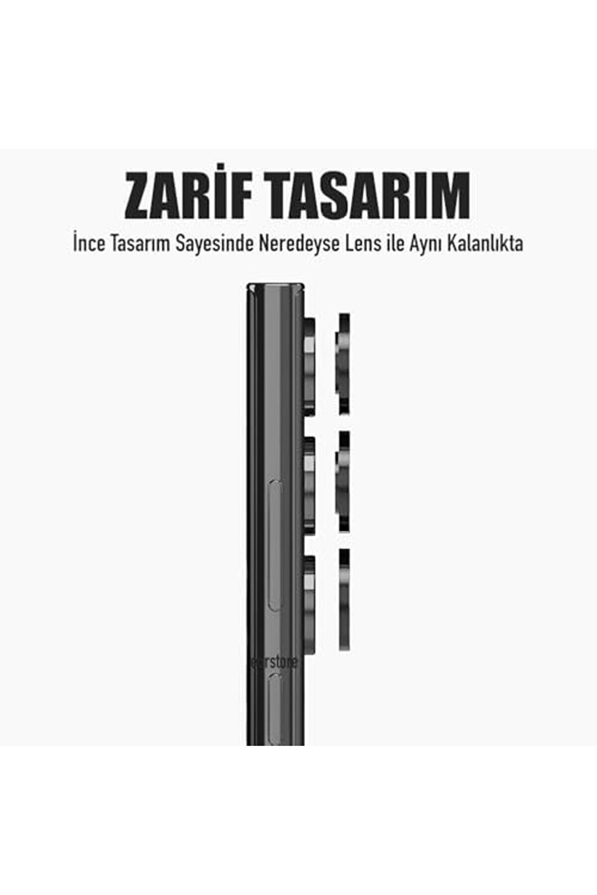 Ynsshopi̇ng S22 Ultra İle Uyumlu Çerçeveli̇ Temperli̇ Safi̇r Metal Lens (Si̇yah, S22 Ultra) Newtrrendi̇ng