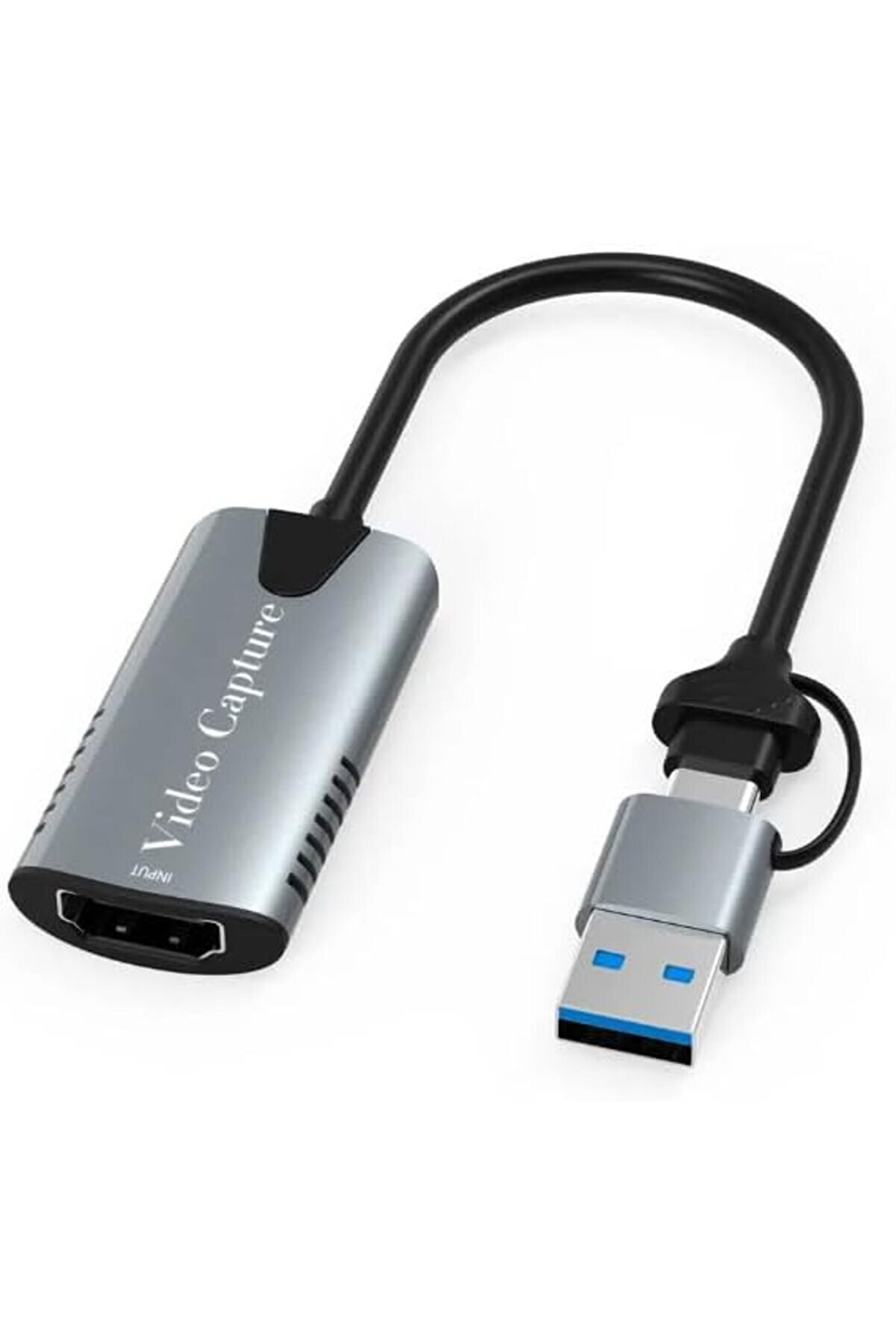 Lvnshop Type-C To Usb 2İn1 Vi̇deo Capture Kartı U&ccedil;lu Hdmı To Type-C Pc Bi̇lgi̇sayar Vi̇deo &Ccedil;evi̇ri̇ci̇ (Hdm