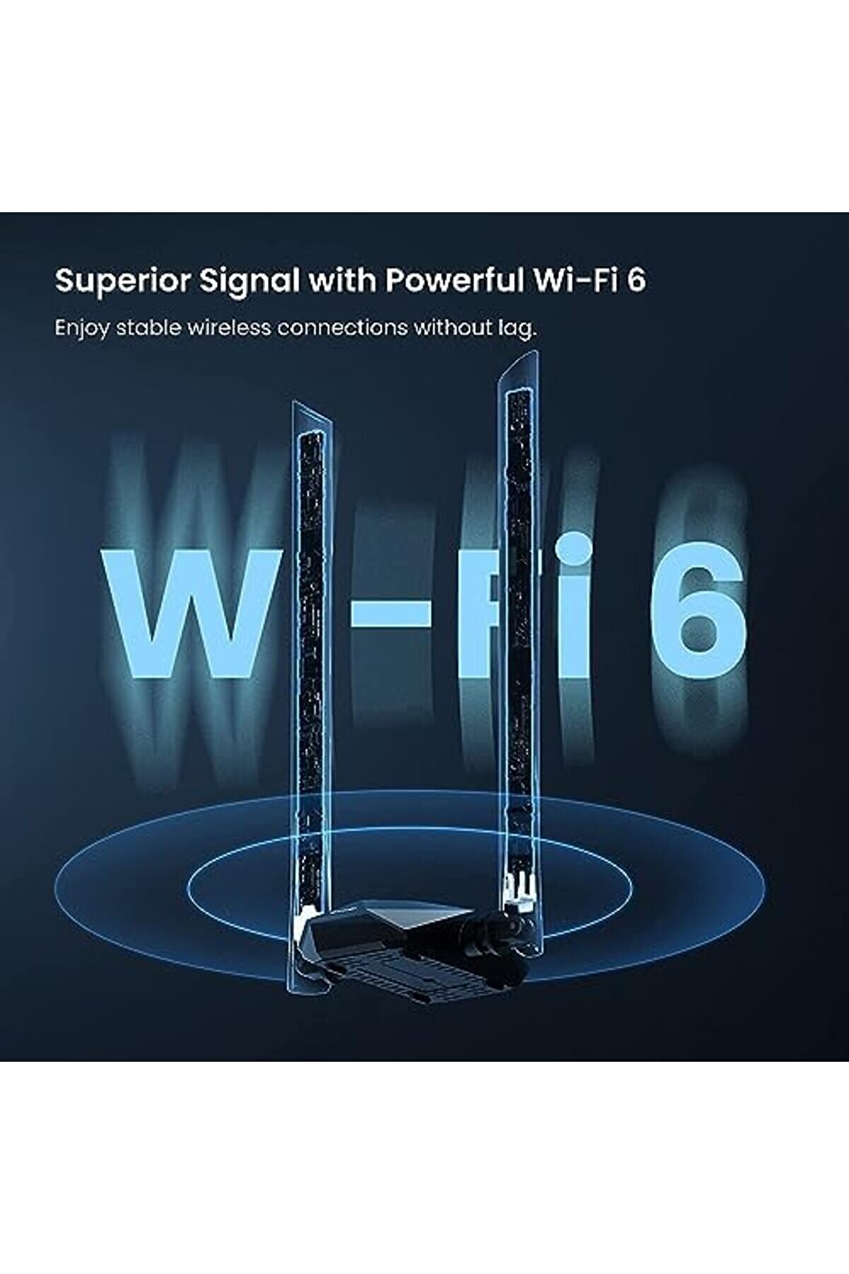 U18A Wi̇-Fi̇ 6 Adaptör Usb 3.0, Ax1800 Çi̇ft Bantlı Wi̇reless Adaptör, 1201Mbps 5Ghz, 574Mb