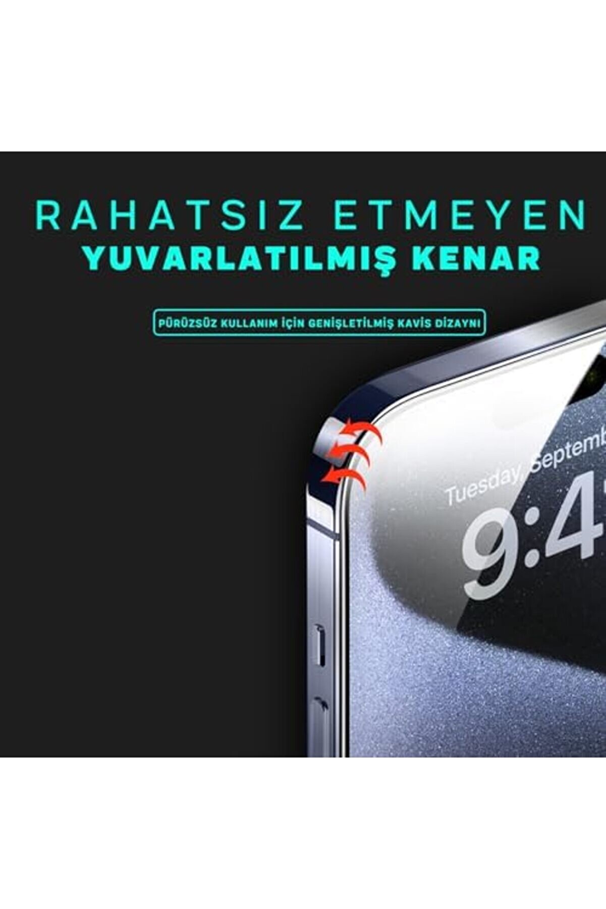 Aclyashop X-Gori̇lla 14 Pro Uyumlu Tam Kaplayan Tozsuz Uygulama 9H Ekran Kırılmaz Temperli̇ Cam Şeffaf