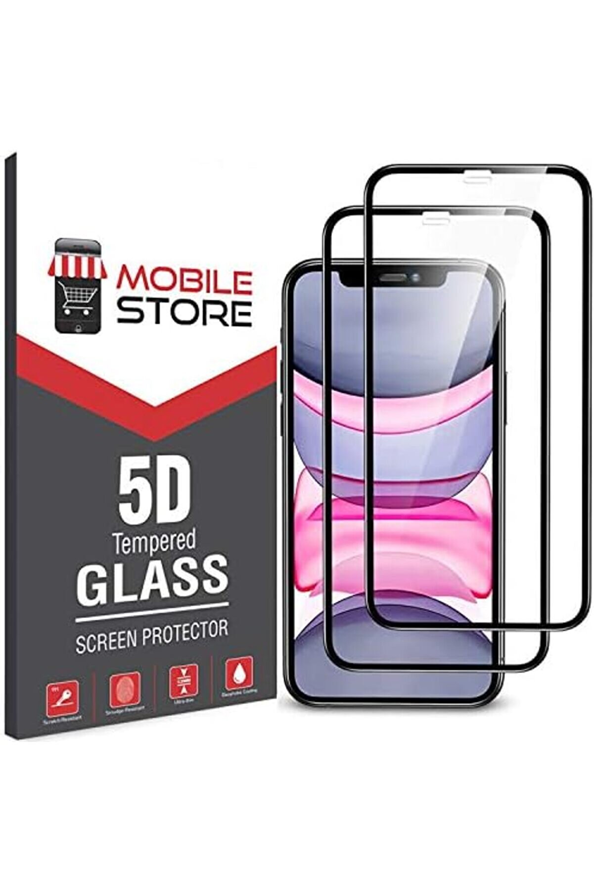 Lvnshop Adet] Mobi̇le Store 11 Uyumlu 5D Glass Ekran Tam Kaplayan Cam, Xr İle Uyumludur 224120
