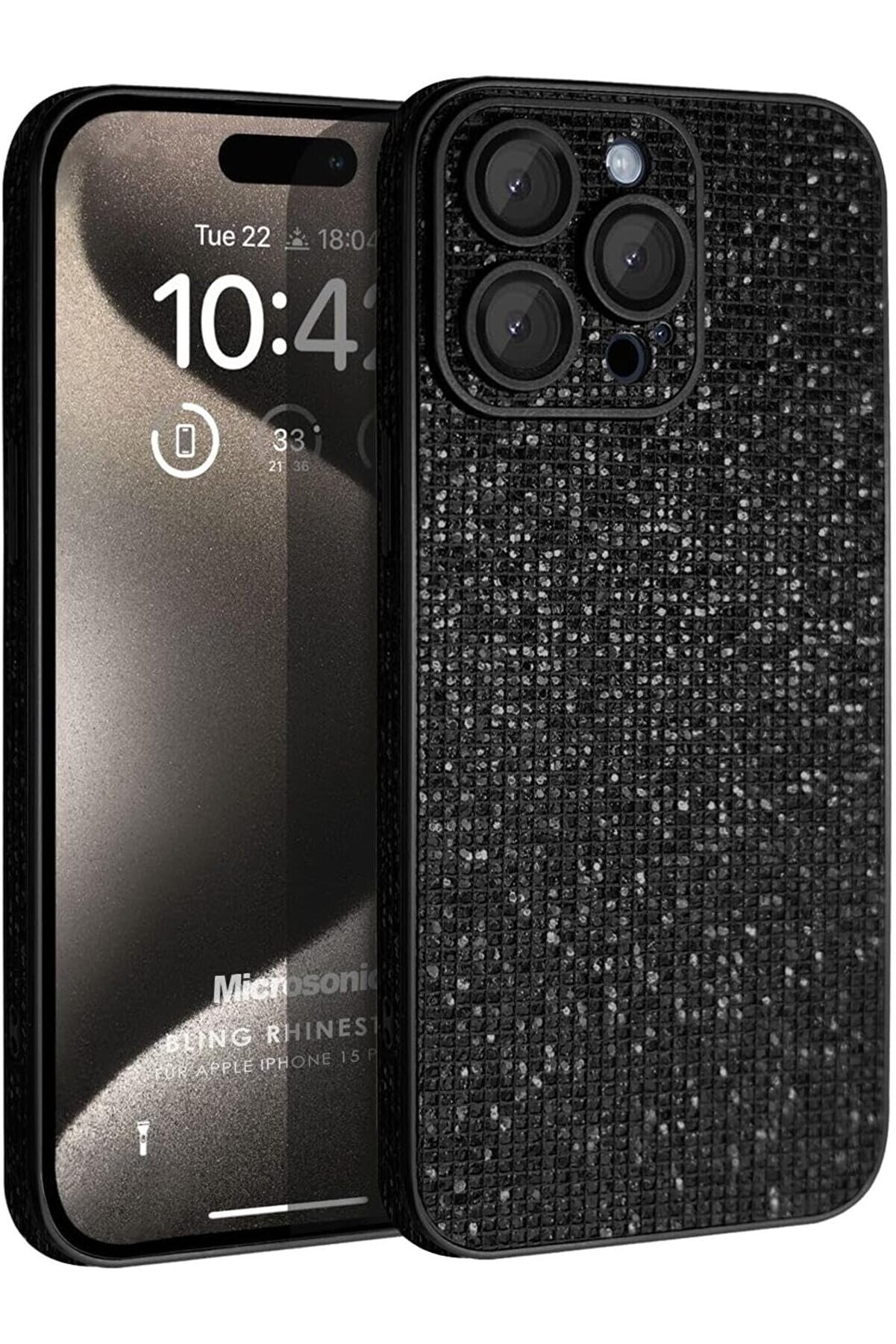 STOREMAX lvnshop 16 Pro Max Kılıf Bling Rhinestones Siyah [ 16 Pro Max ile Uyumlu Kılıf - Siyah] 224120