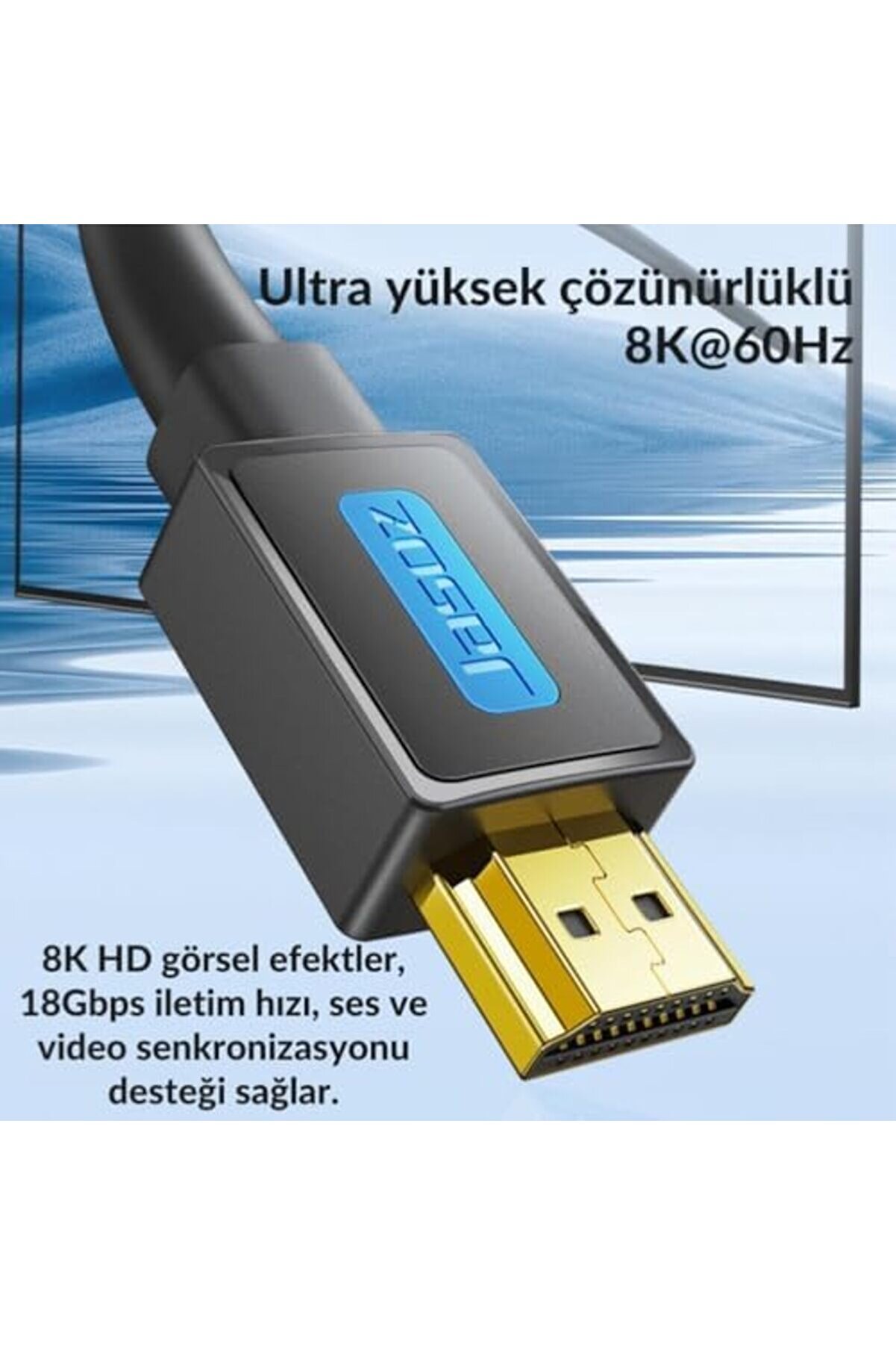 Lvnshop Kaplama Hd Seri̇es 120Hz 8K Hdmı To Hdmı 2.1V Hdmı Kablosu Görüntü Aktarım Kablosu 5 Metre 2