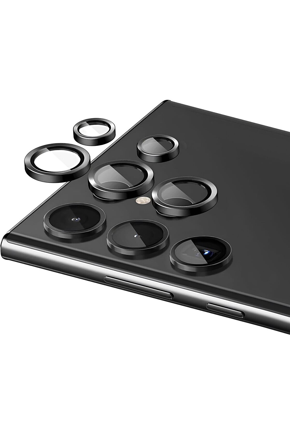 STOREMAX ynsShoping S22 Ultra ile Uyumlu Çerçeveli Temperli Safir Metal Lens (Siyah, S22 Ultra) NewTrrending