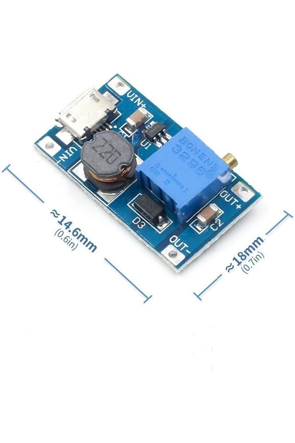 STOREMAX snShop MT3608 2A Y&uuml;kselte&ccedil; DC-DC Aşamalı G&uuml;&ccedil; Mod&uuml;l&uuml; Micro Usb &Ccedil;ıkışlı 467437