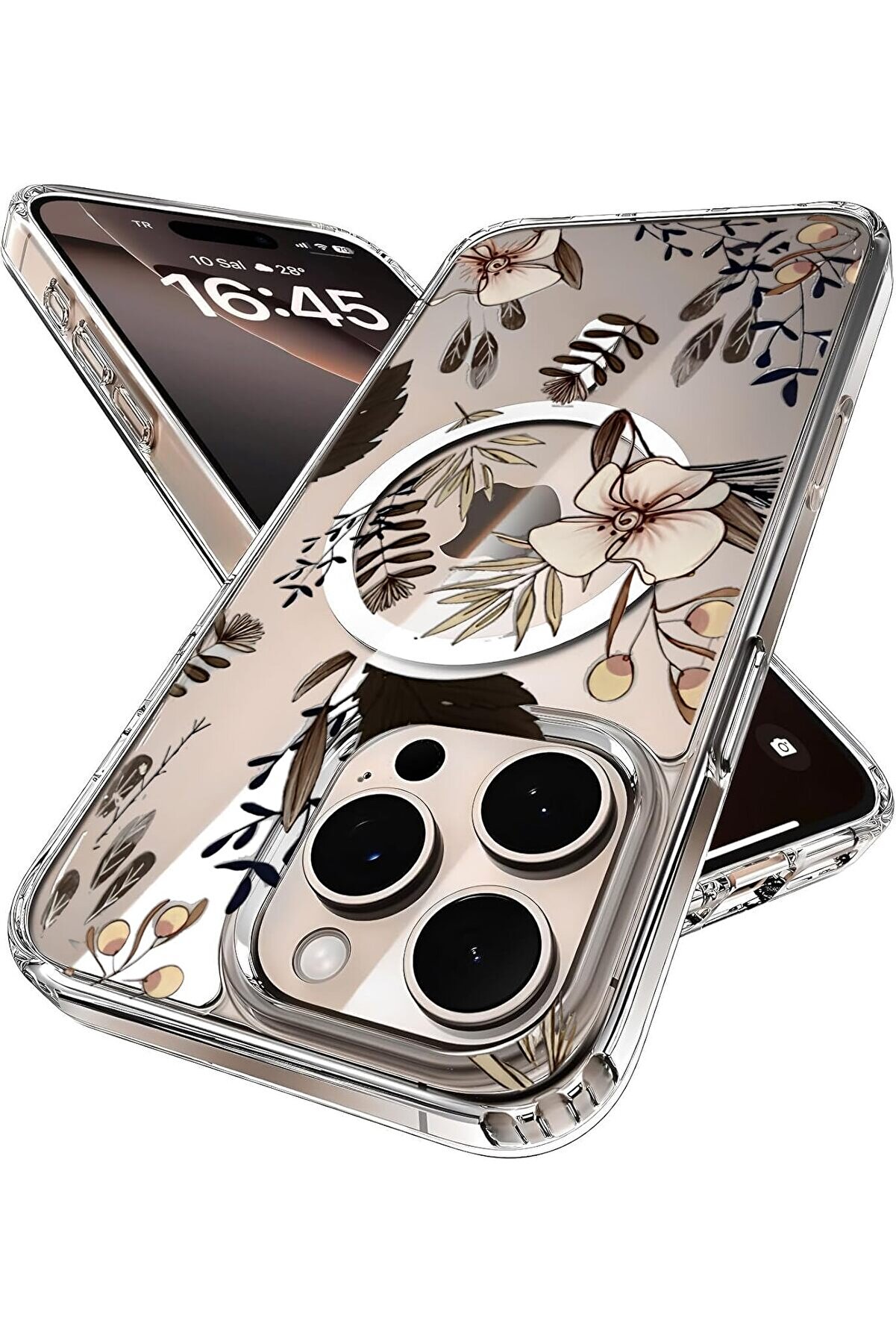 STOREMAX 16 Pro için Serisi ile Uyumlu Göz Alıcı ve Şık Tasarımlı Çiçek Desenli Silikon Kılıf Kapak