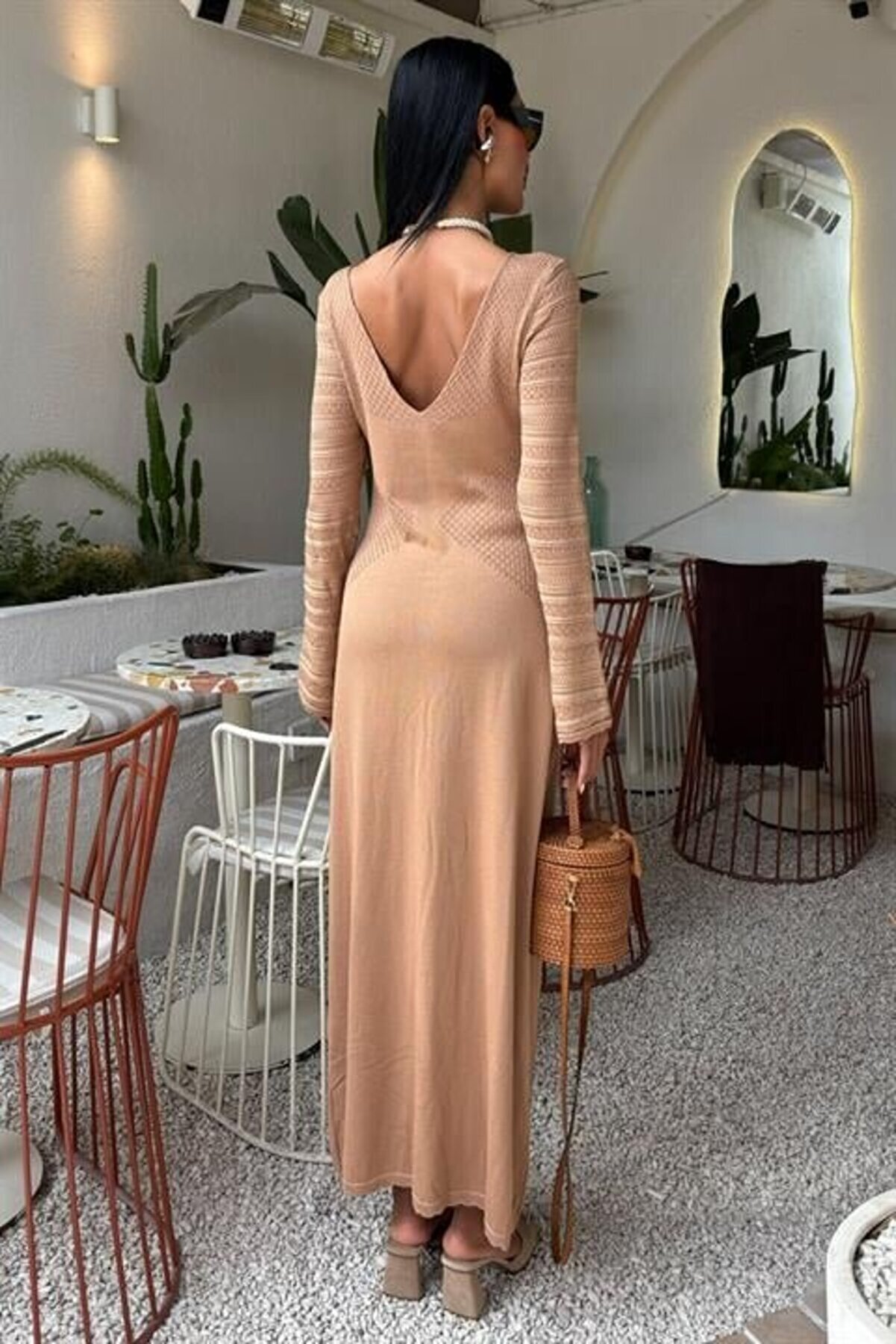 Ajur Detaylı Bi̇si̇klet Yaka Tri̇ko Elbi̇se 2861