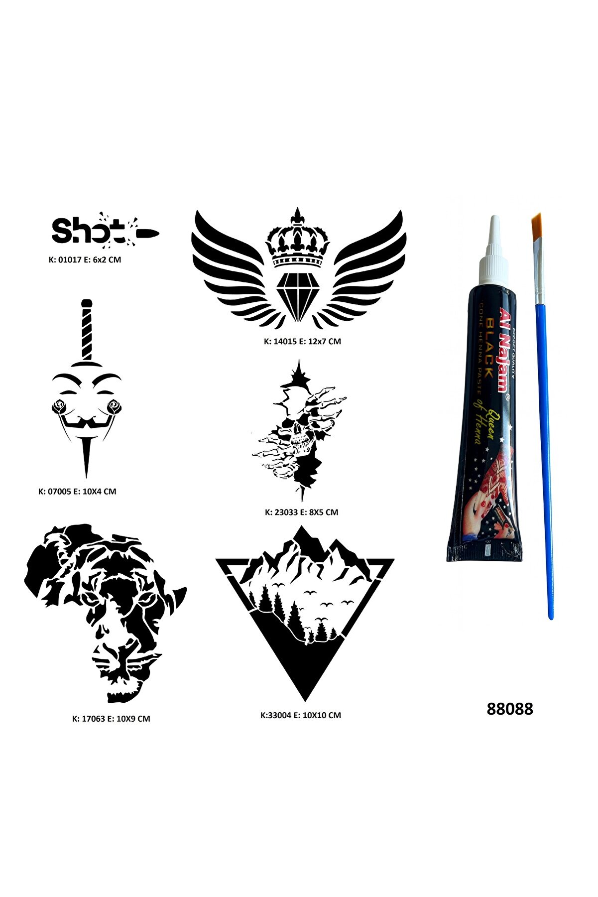 Ai̇rbrush Tattoo Kanat Ve Vahşi̇ Doğa Hi̇nt Kınasıyla Geçi̇ci̇ Dövme Yapma Ki̇ti̇