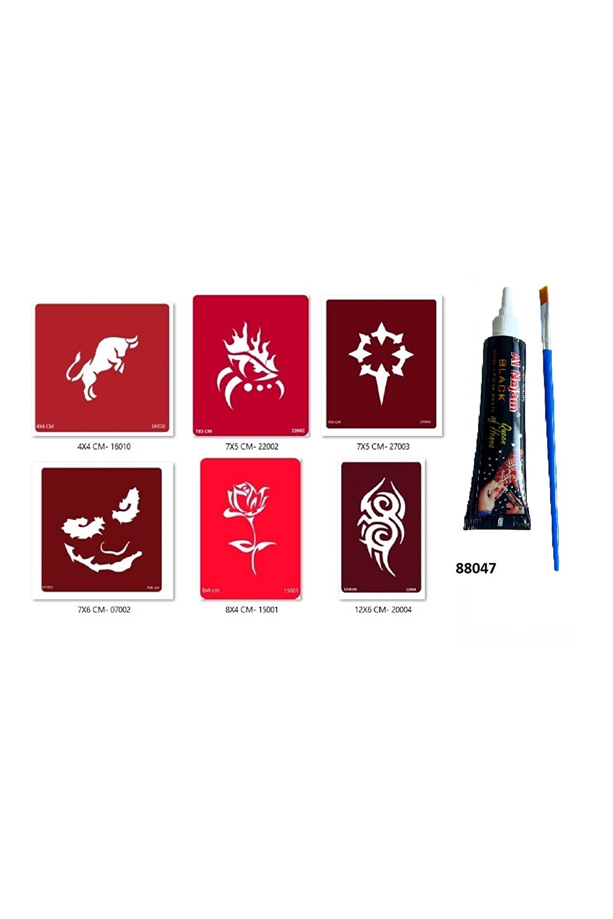 Ai̇rbrush Tattoo Tri̇bal Göz Hi̇nt Kınasıyla Geçi̇ci̇ Dövme Seti̇