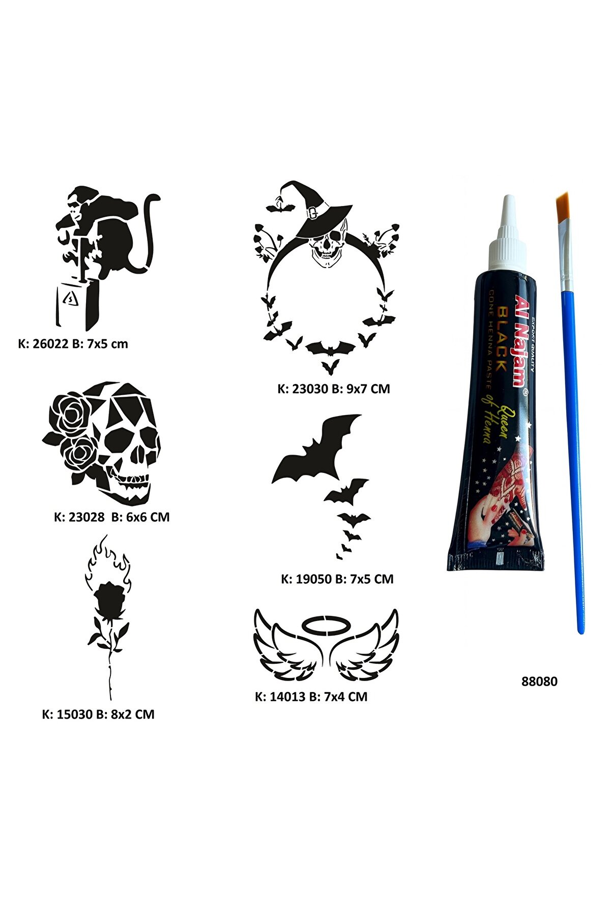 Ai̇rbrush Tattoo Sıradışı Hayatlar Tüp Kına Ve Fırça Hedi̇yeli̇ Tattoo Geçi̇ci̇ Dövme Seti̇