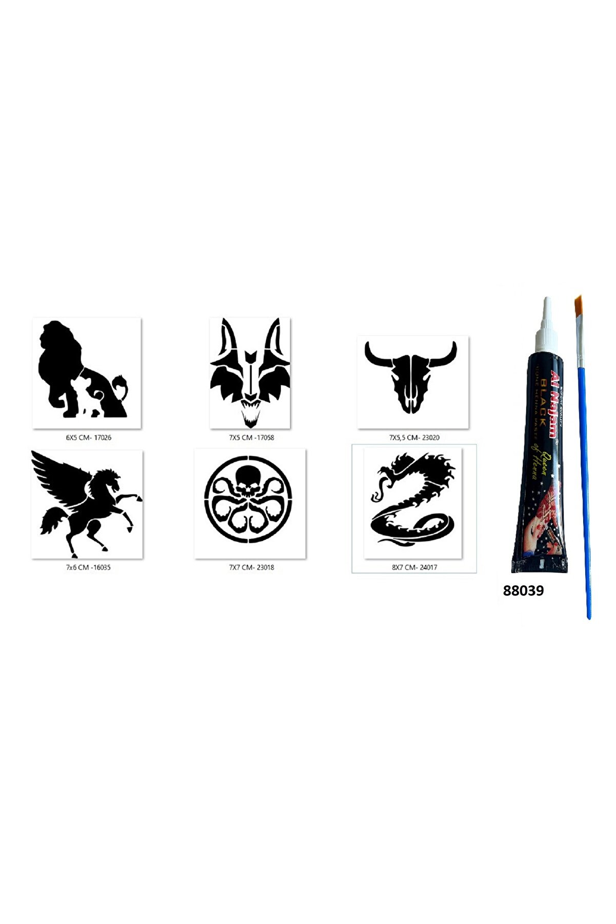 Ai̇rbrush Tattoo Dragon Kurt Hi̇nt Kınasıyla Geçi̇ci̇ Dövme Seti̇