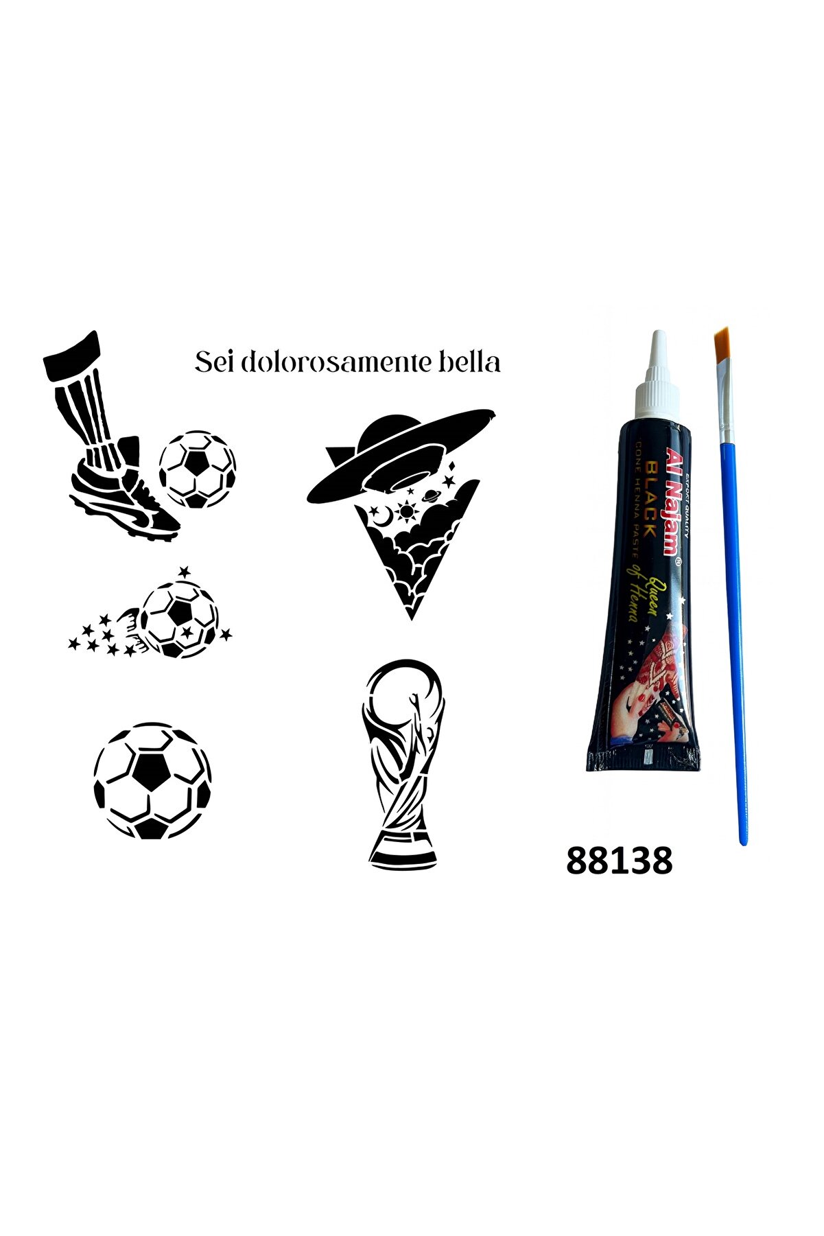 Ai̇rbrush Tattoo Futbol Hi̇nt Kınasıyla Geçi̇ci̇ Dövme Yapma Seti̇